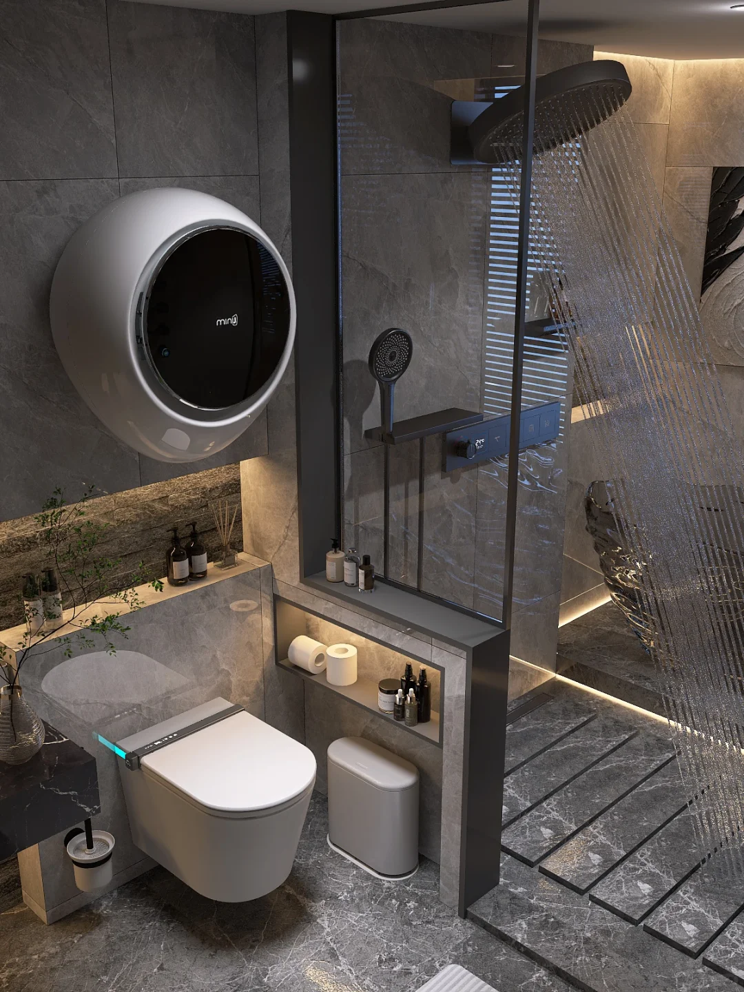 ?没想到这么成功，这浴室也太高级了