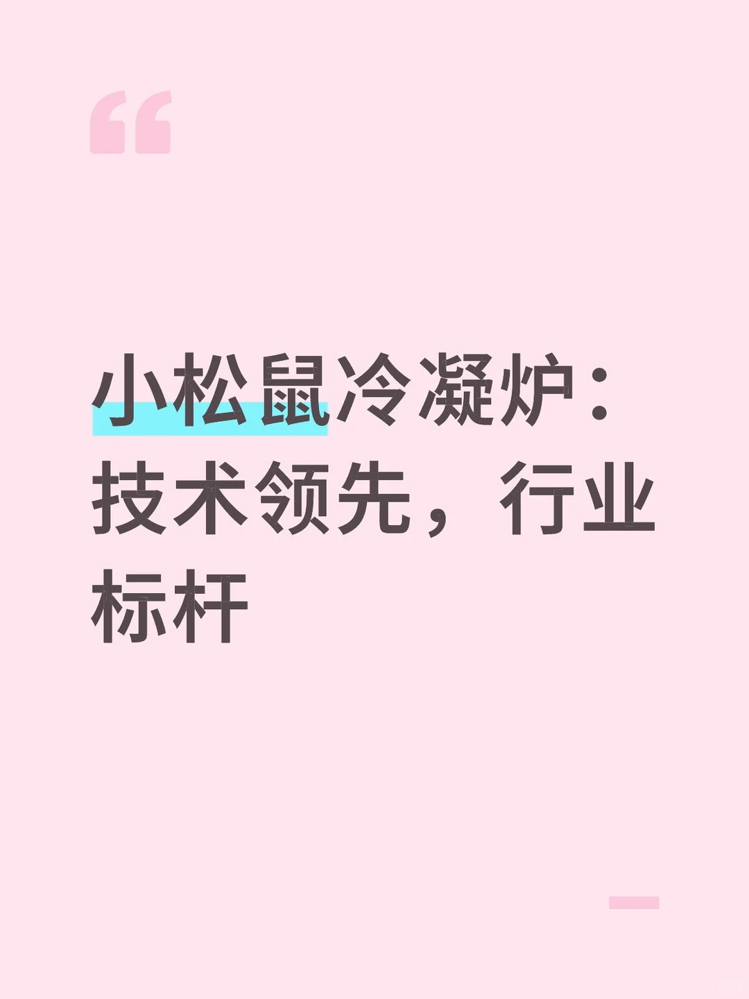 小松鼠冷凝炉：技术领先，行业标杆