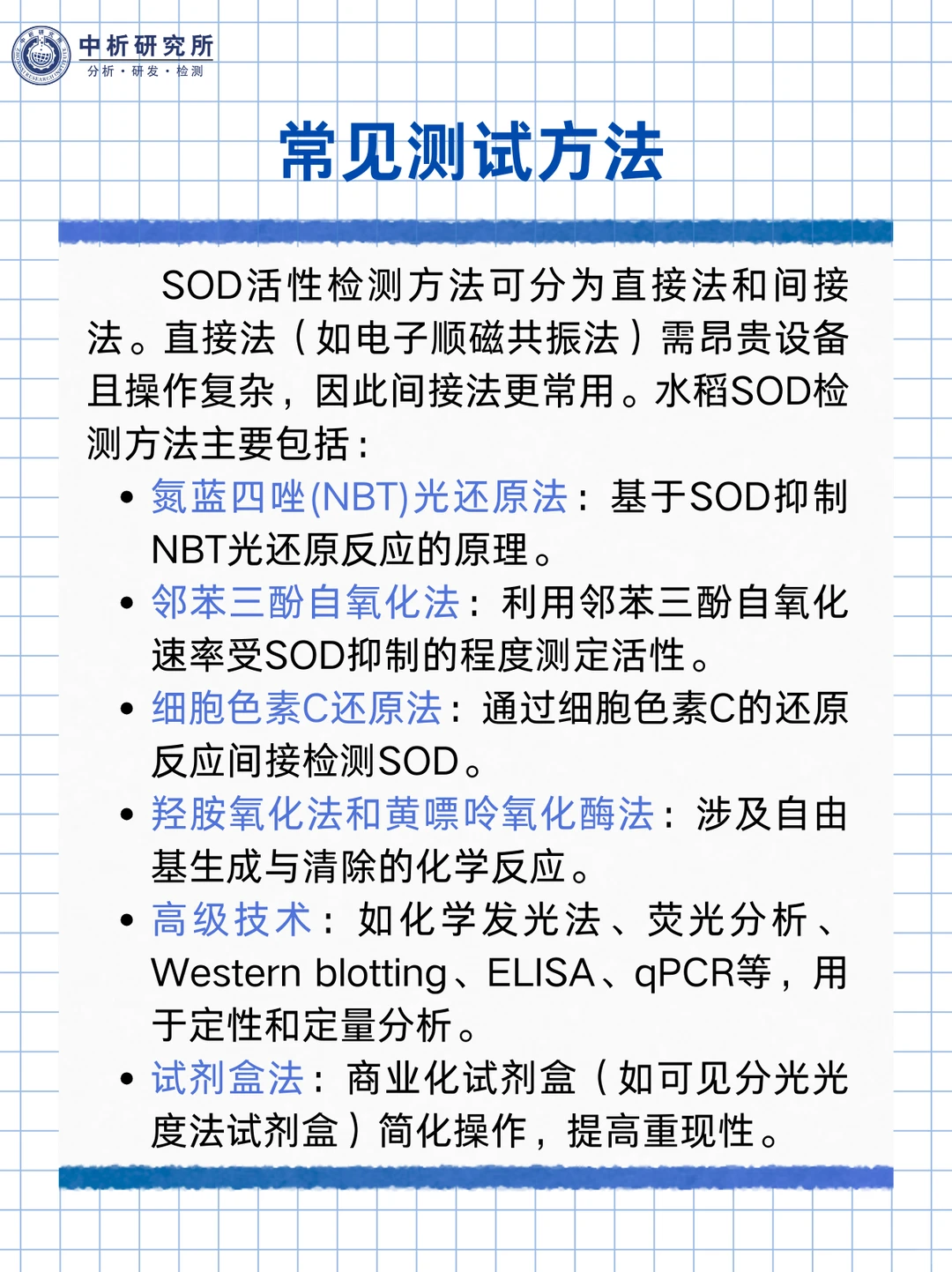 水稻中SOD酶检测