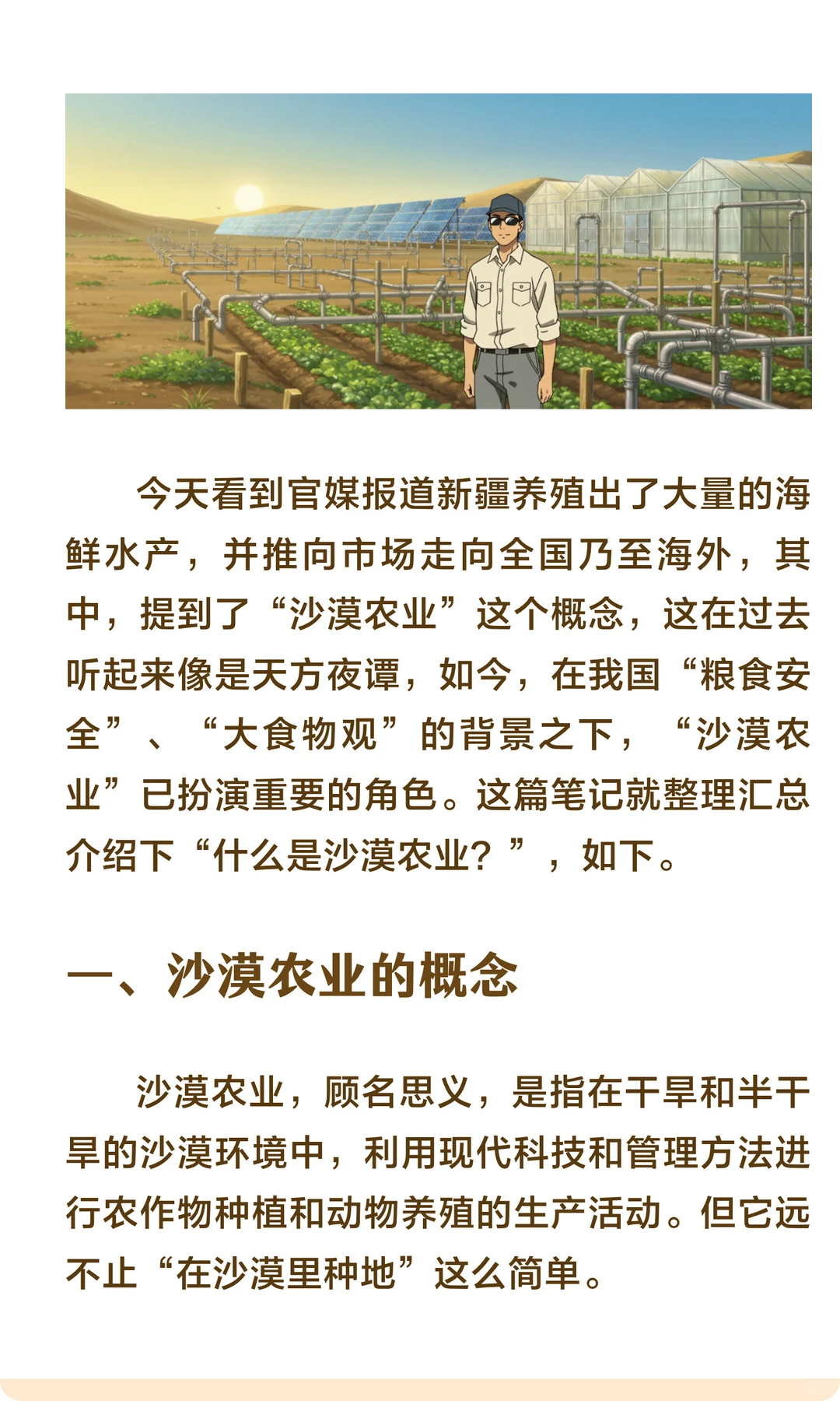 什么是沙漠农业？