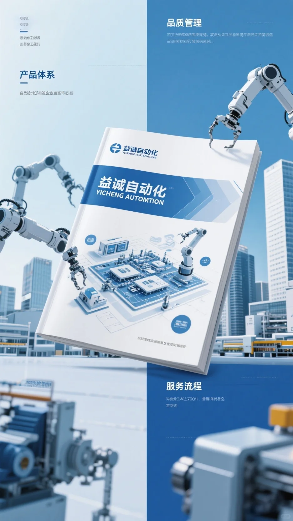 蓝色系自动化企业画册设计，展现工业科技