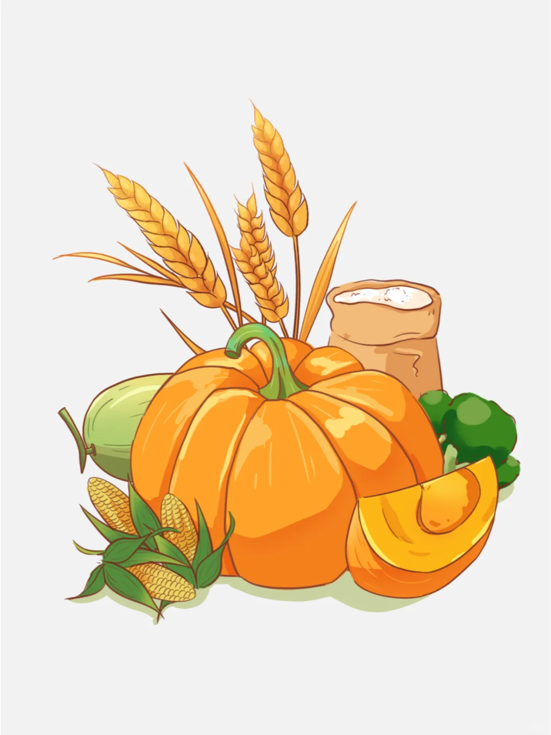 秋季丰收?粮食日免扣png插画素材?