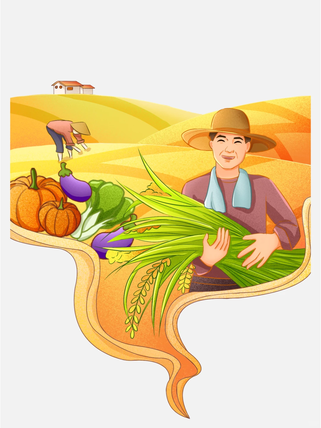 秋季丰收?粮食日免扣png插画素材?