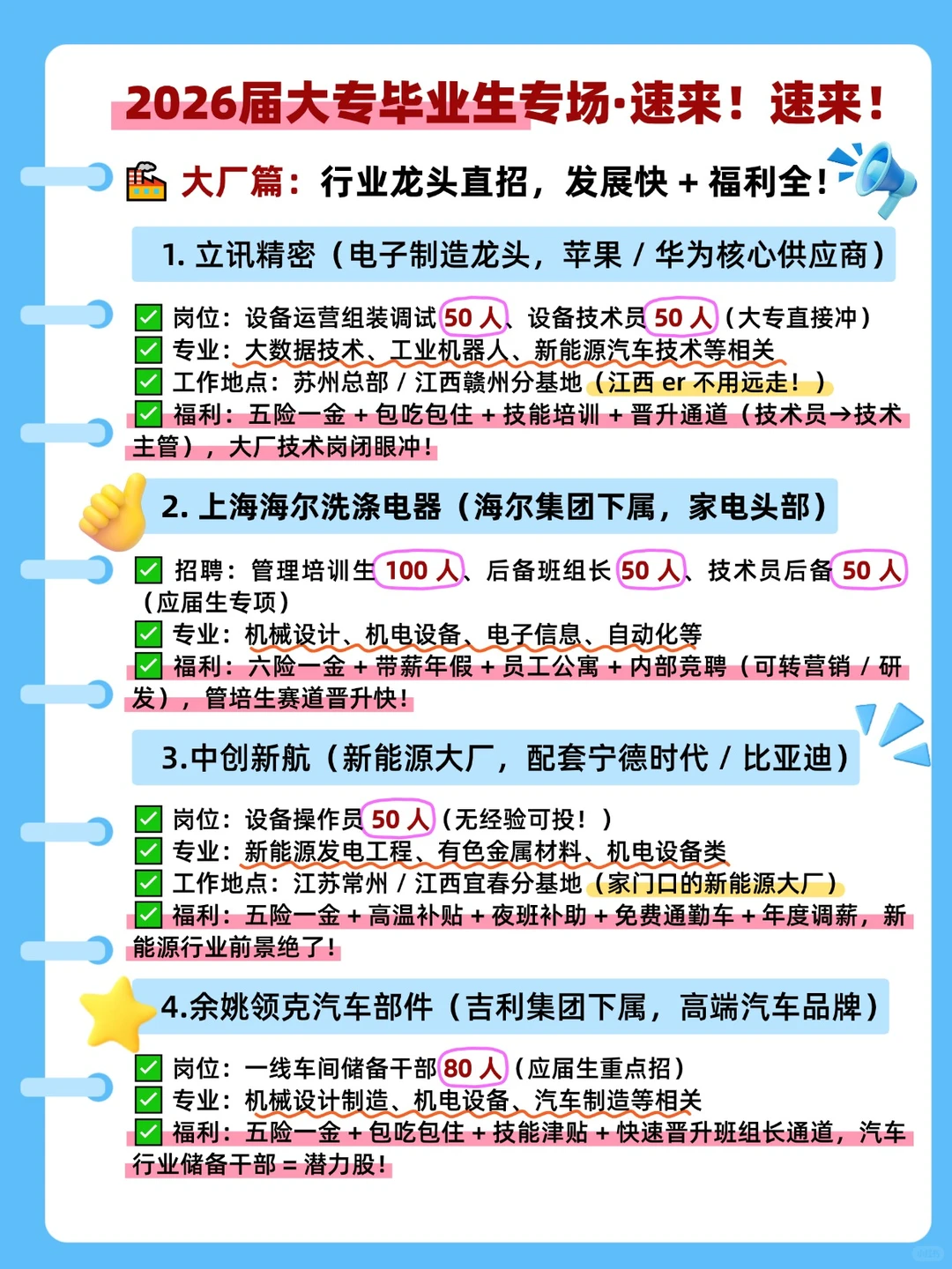 2026届大专毕业生专场·速来！速来！