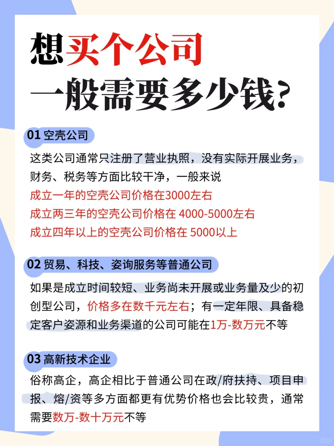 想买个公司，一般需要多少钱？