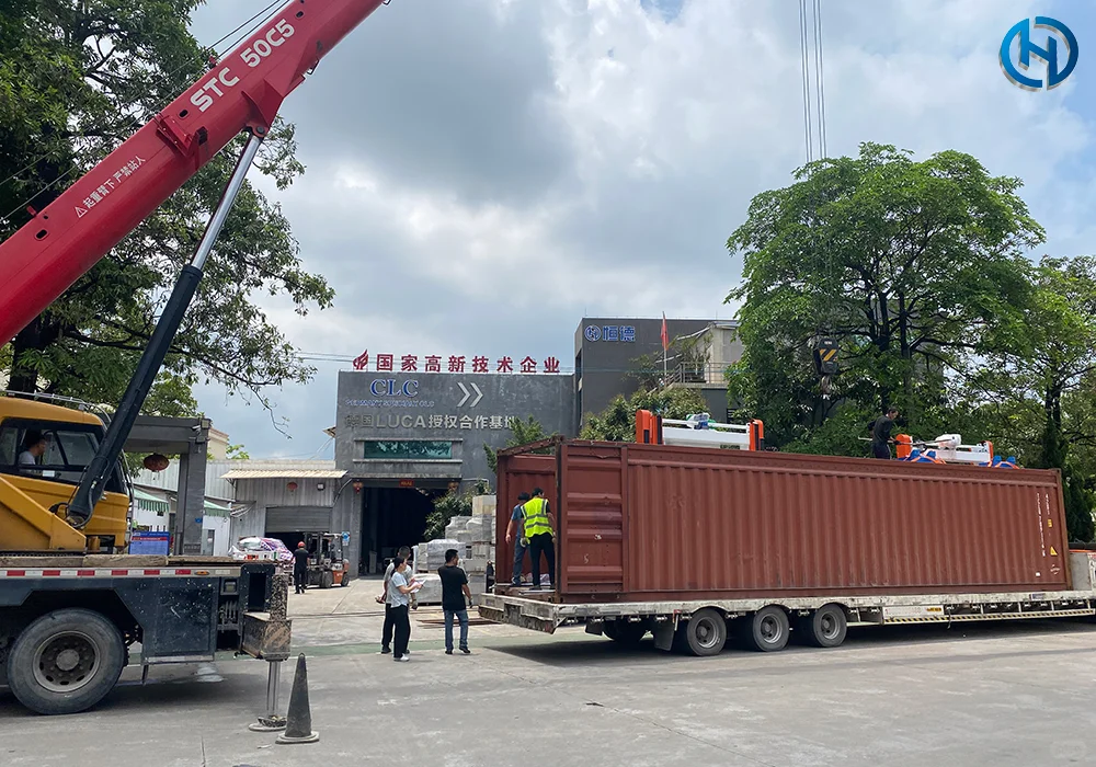 广州恒德轻质砌块生产线启程非洲加纳