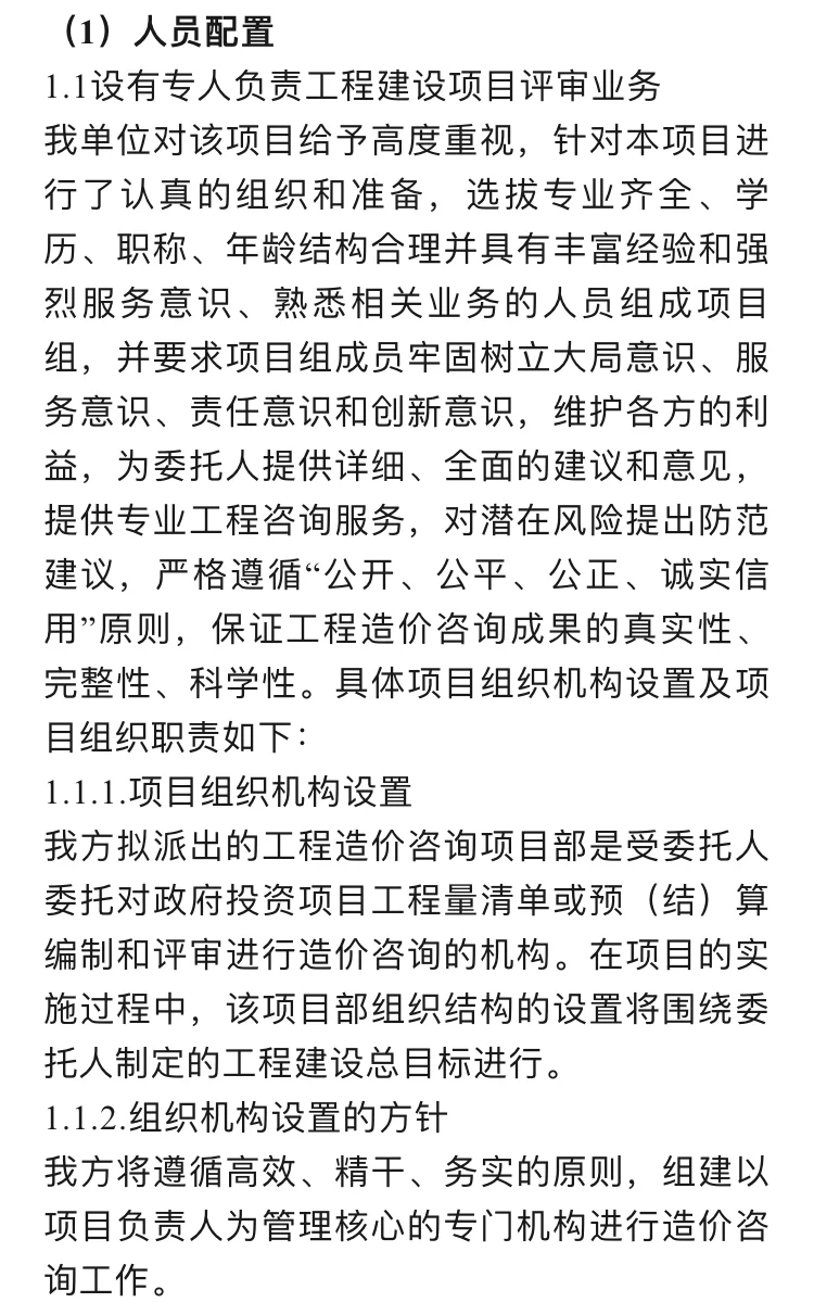 政府投资预算评审项目投标技术服务方案