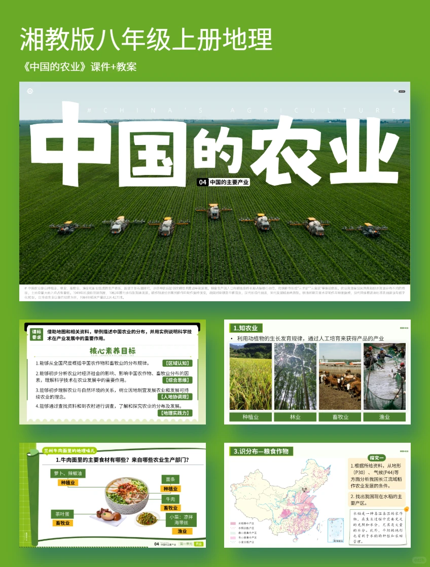 八上地理|从兰州牛肉面到《中国的农业》