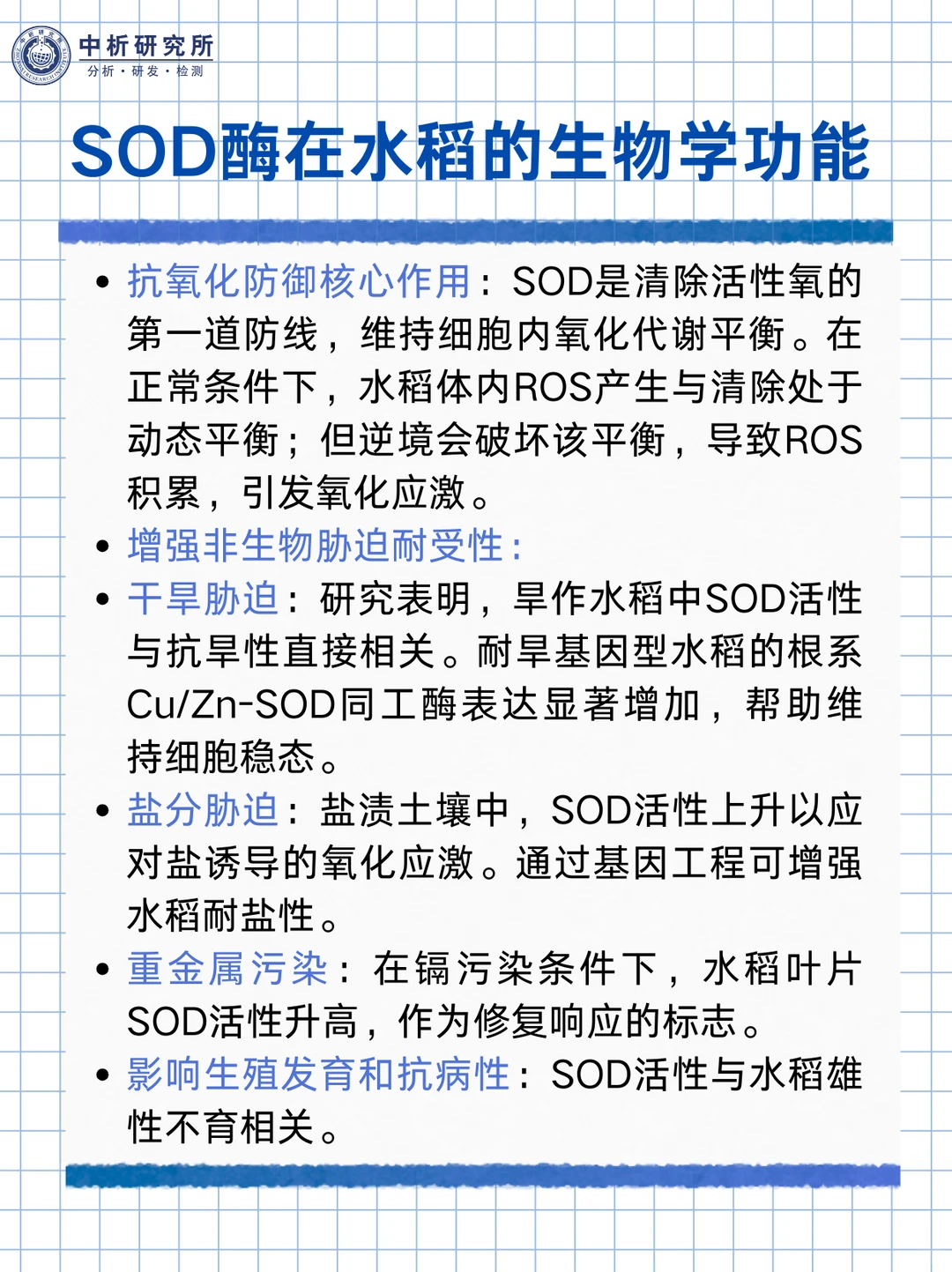 水稻中SOD酶检测