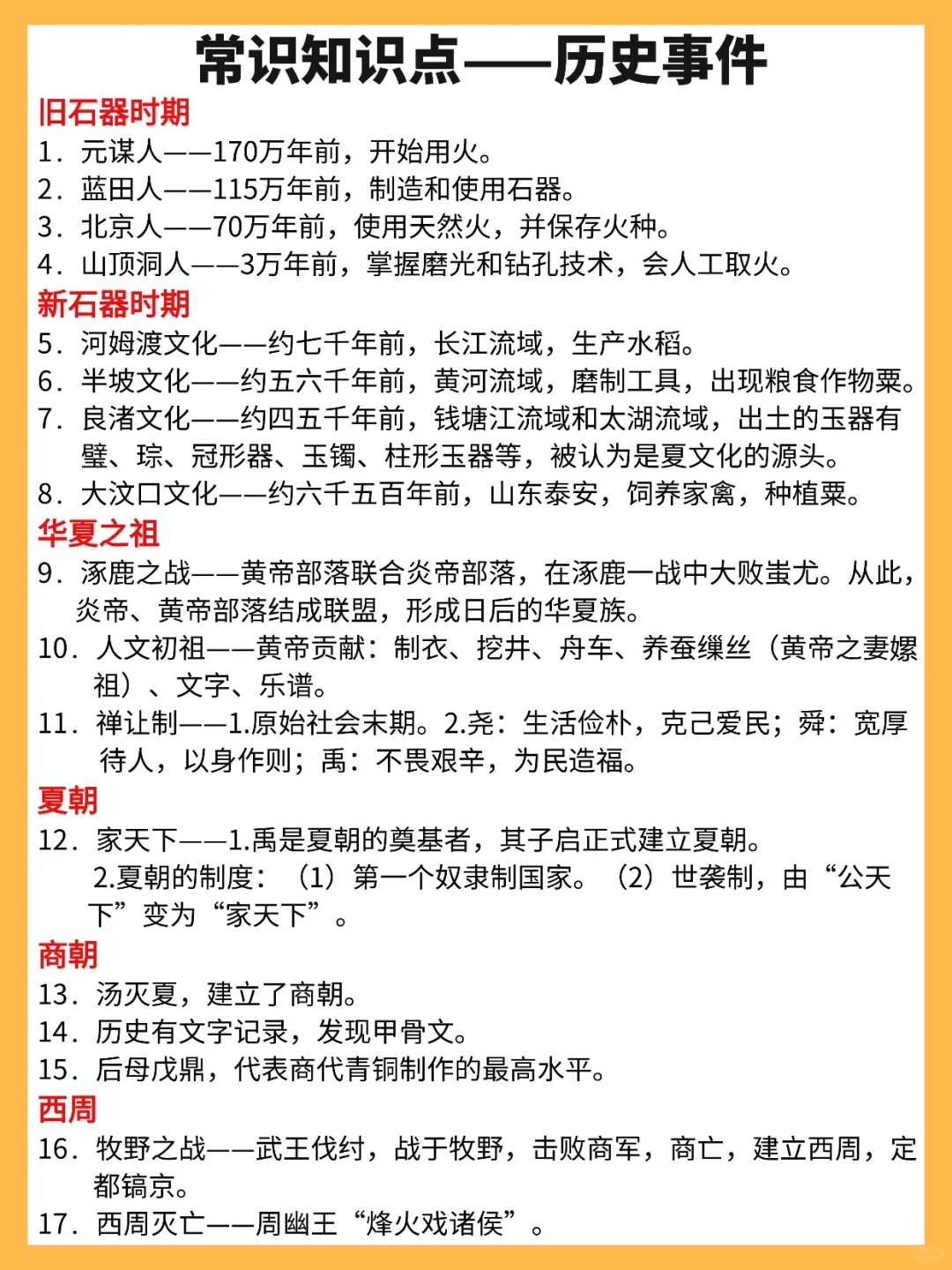 收藏‼️国考常识知识点——历史事件90条