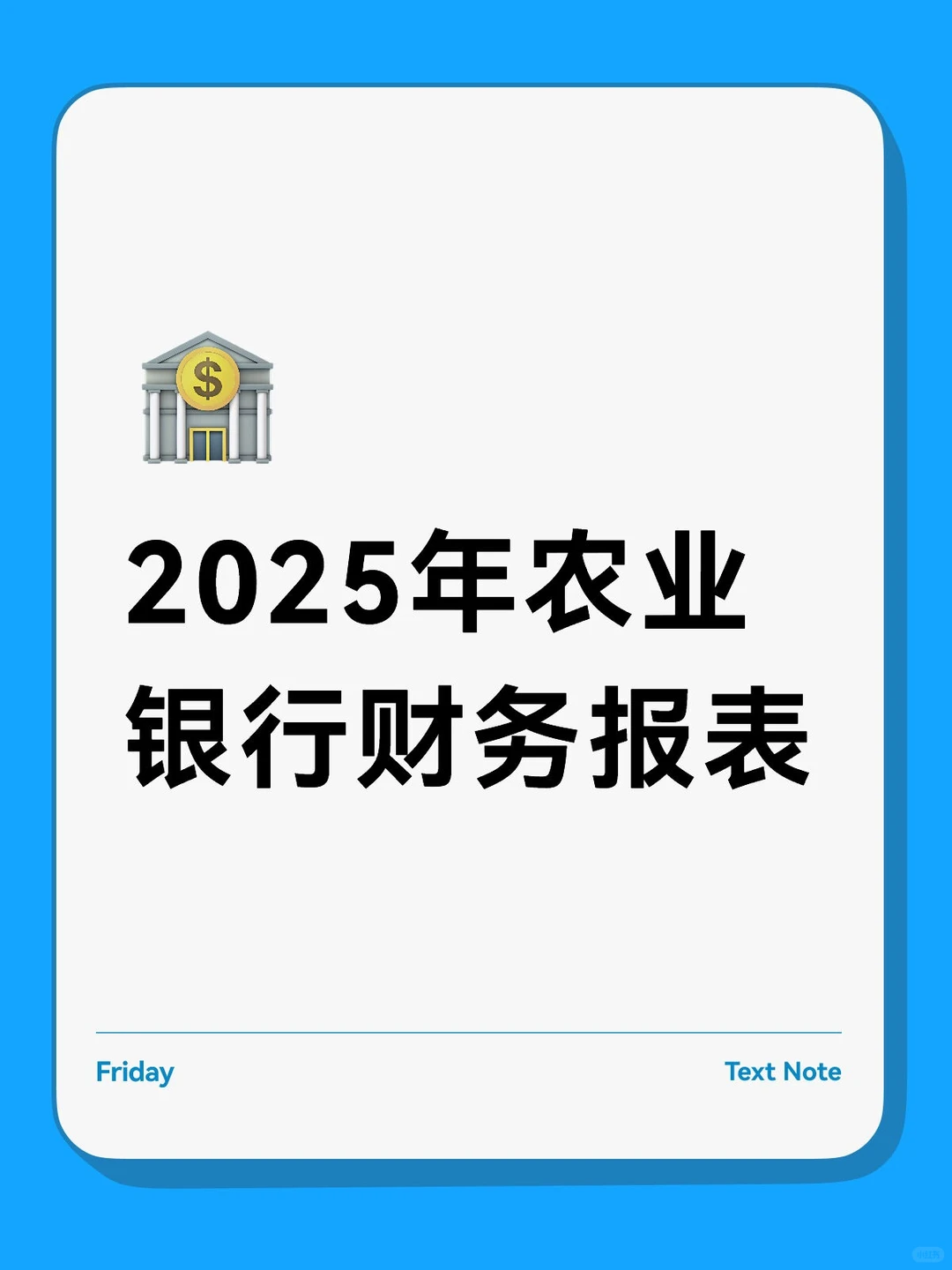 2025年农业银行财务报表