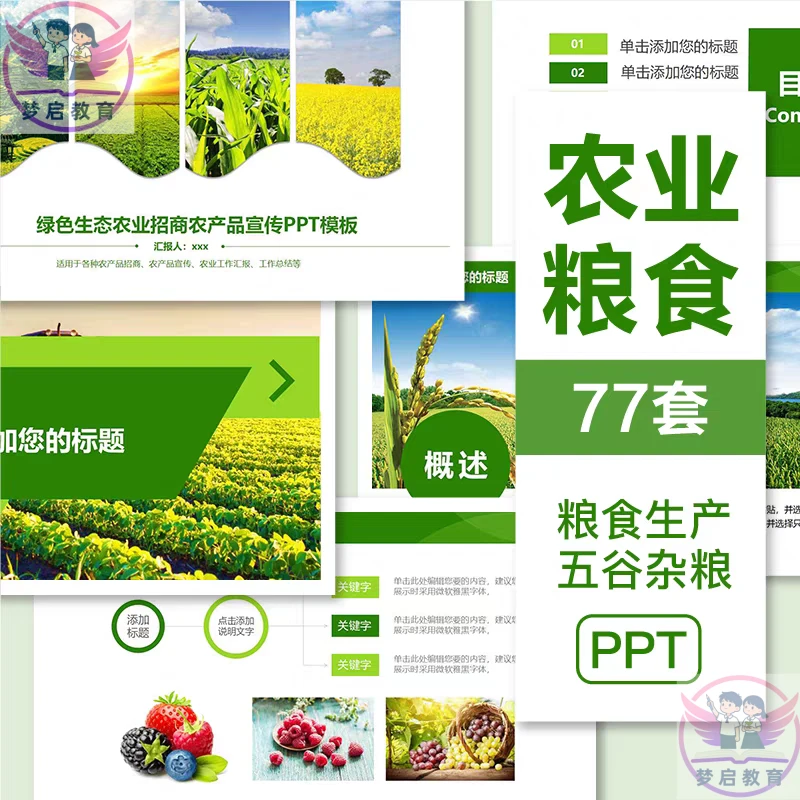 农业粮食77套PPT（粮食生产 五谷杂粮）