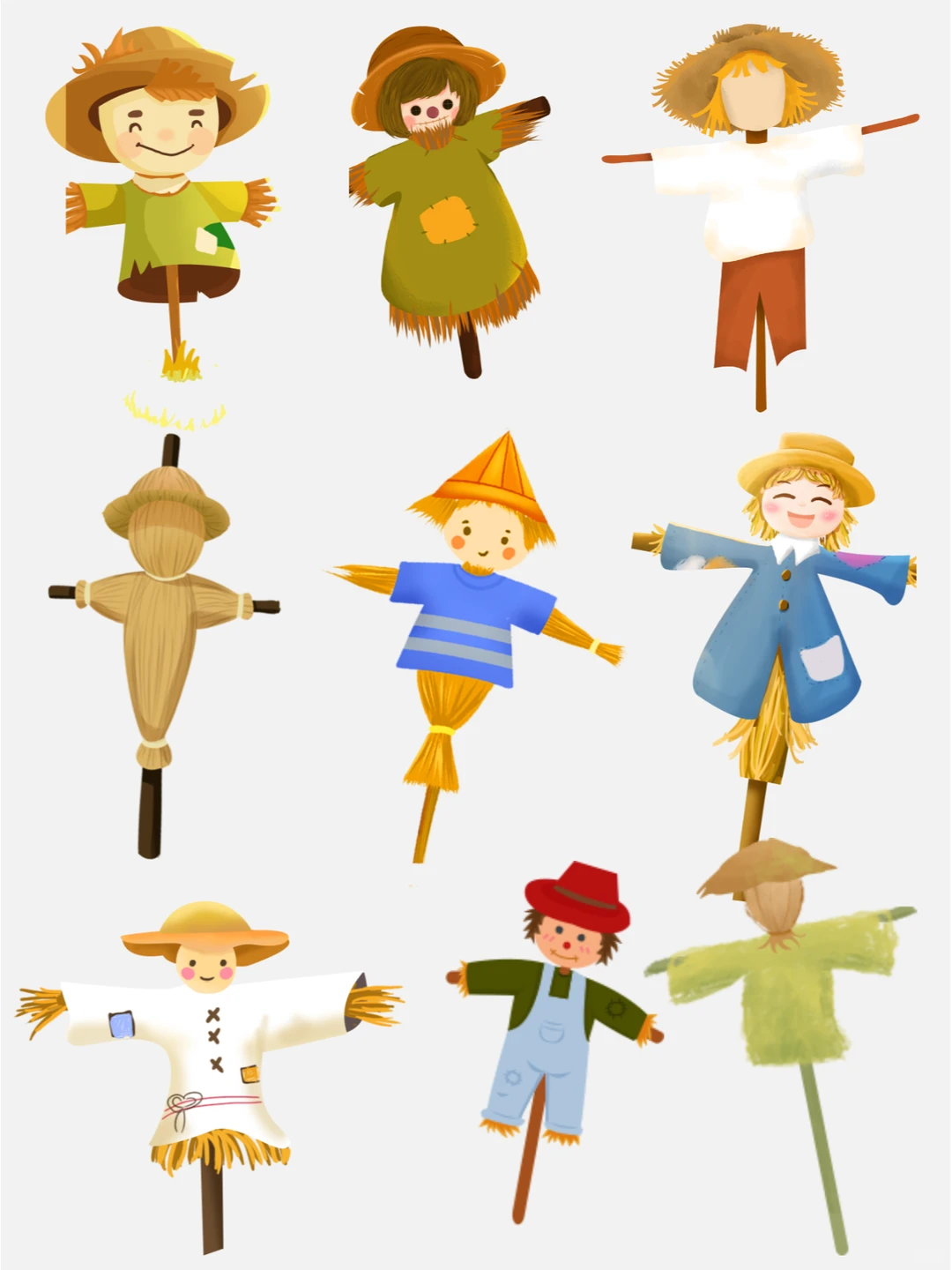 世界粮食日?粮食丰收 插画免抠素材