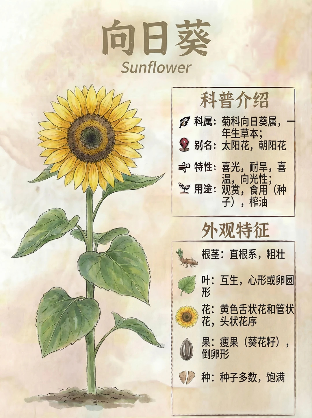 向日葵【植物猪自然笔记】F65