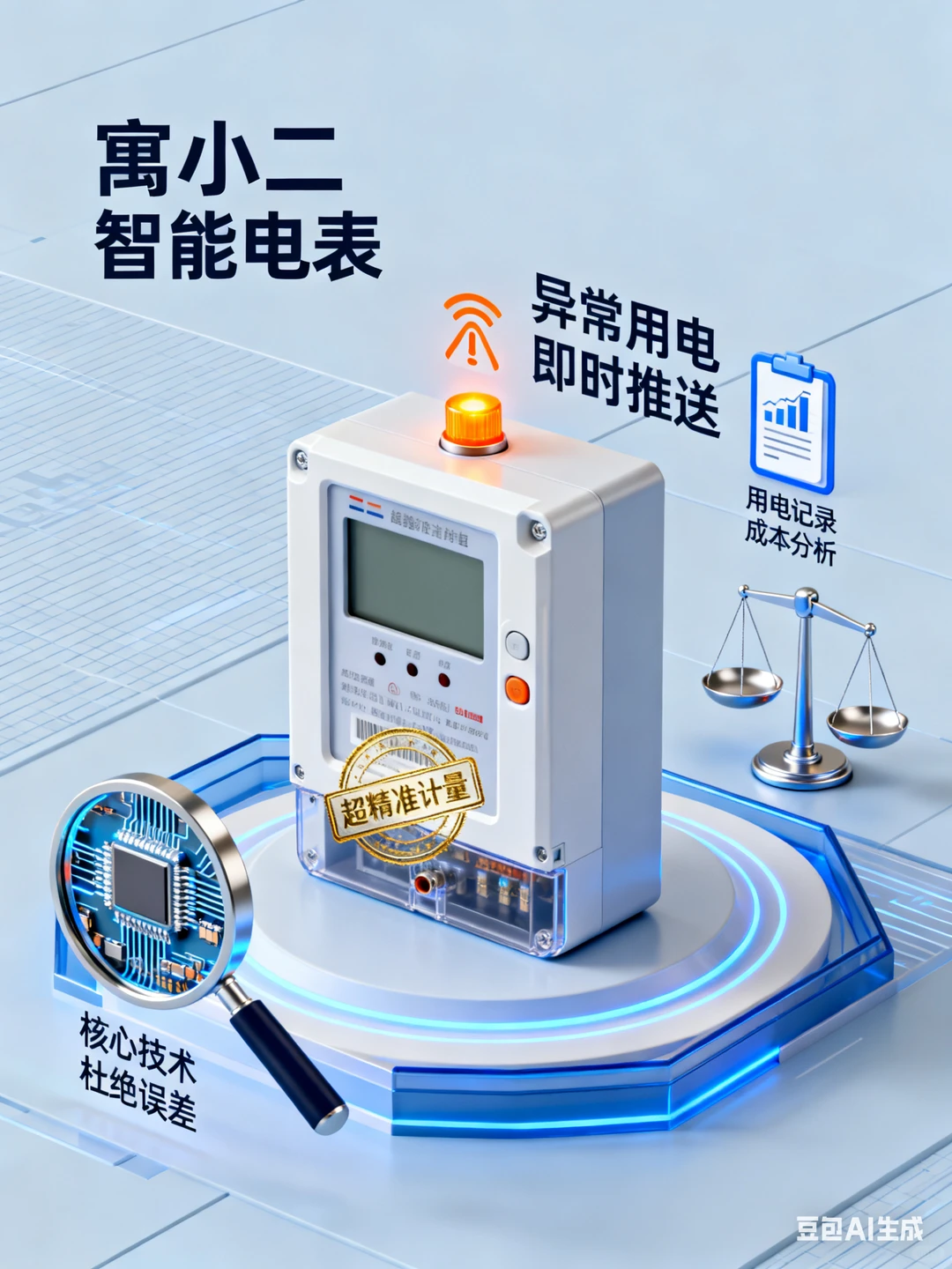 寓小二电表：用电异常早发现，成本有依据。