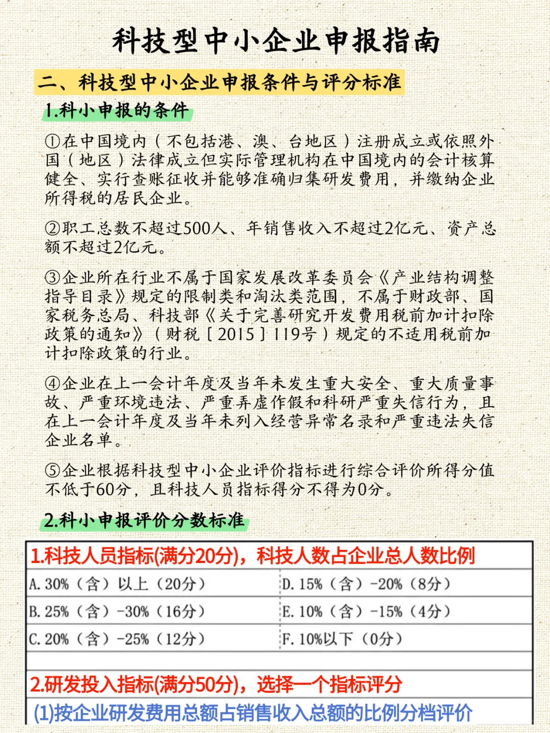 科技型中小企业申报指南