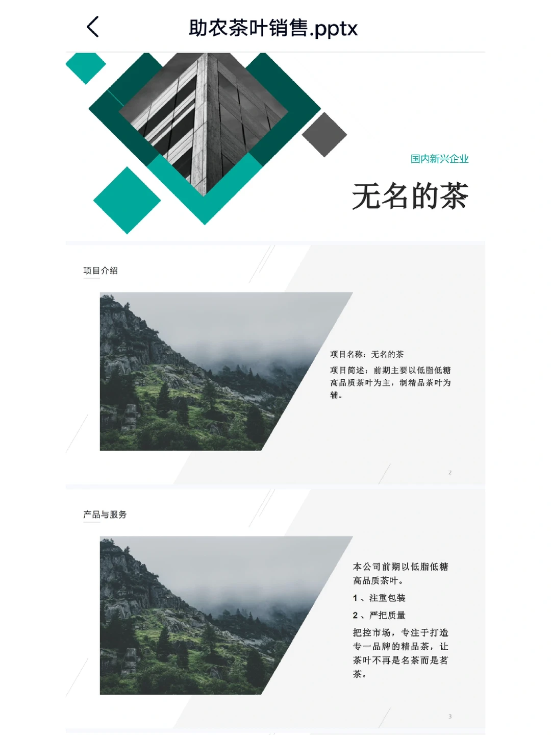 互联网+乡村振兴茶叶助农计划书+完整版PPT