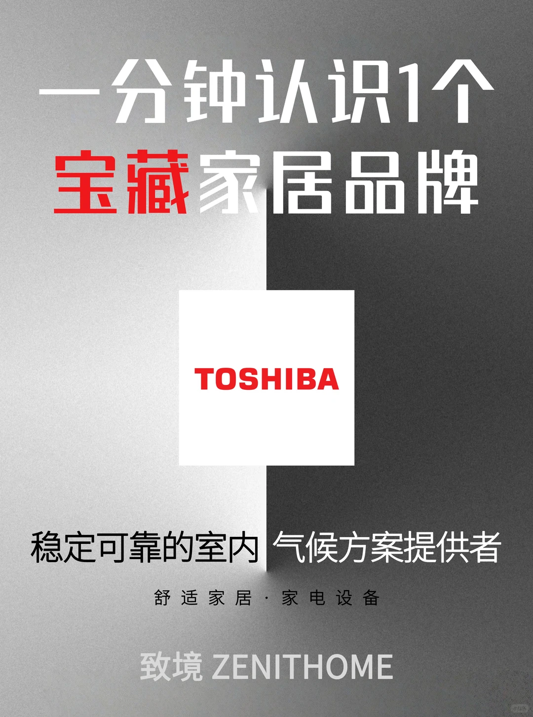 一分钟认识1个宝藏家居品牌NO.21| 东芝空调