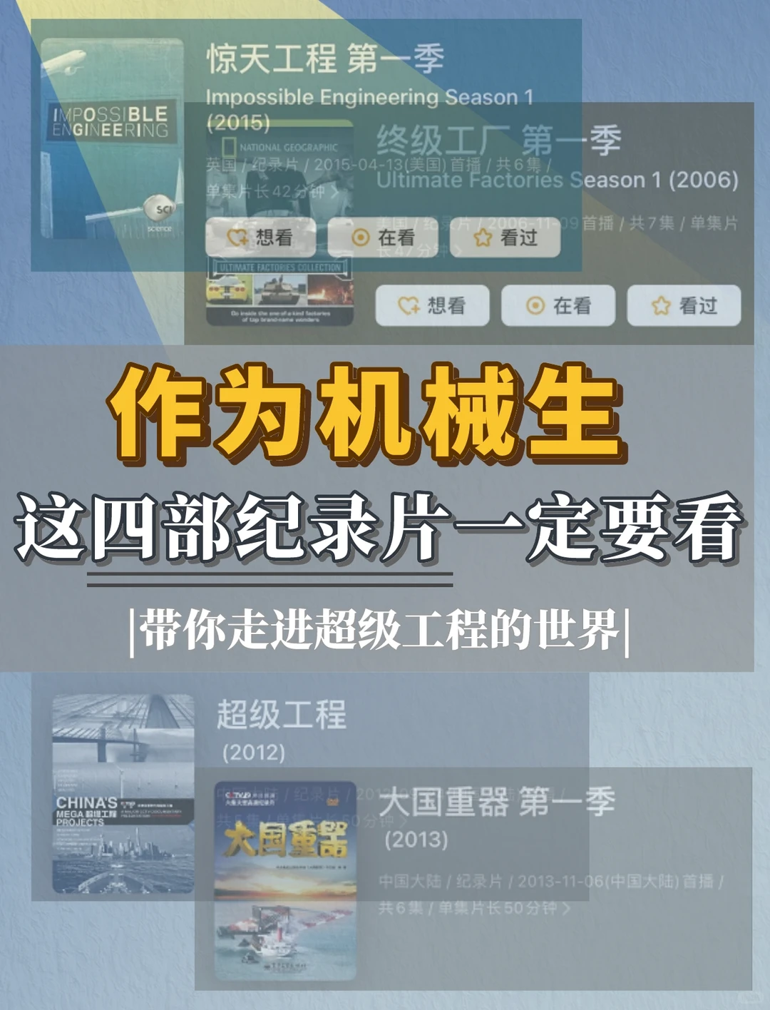 机械专业必看的四部纪录片！