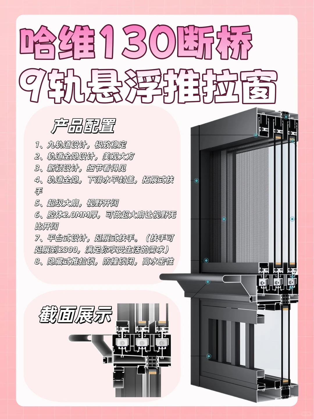 全景视野新标准 | 哈维130断桥9轨悬浮推拉