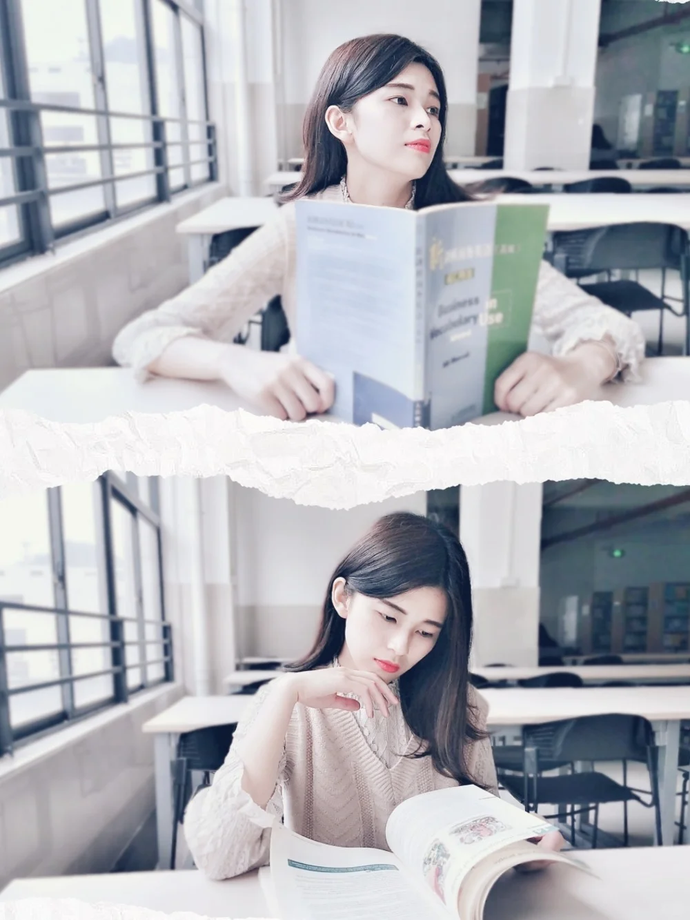 学校图书馆to摆拍