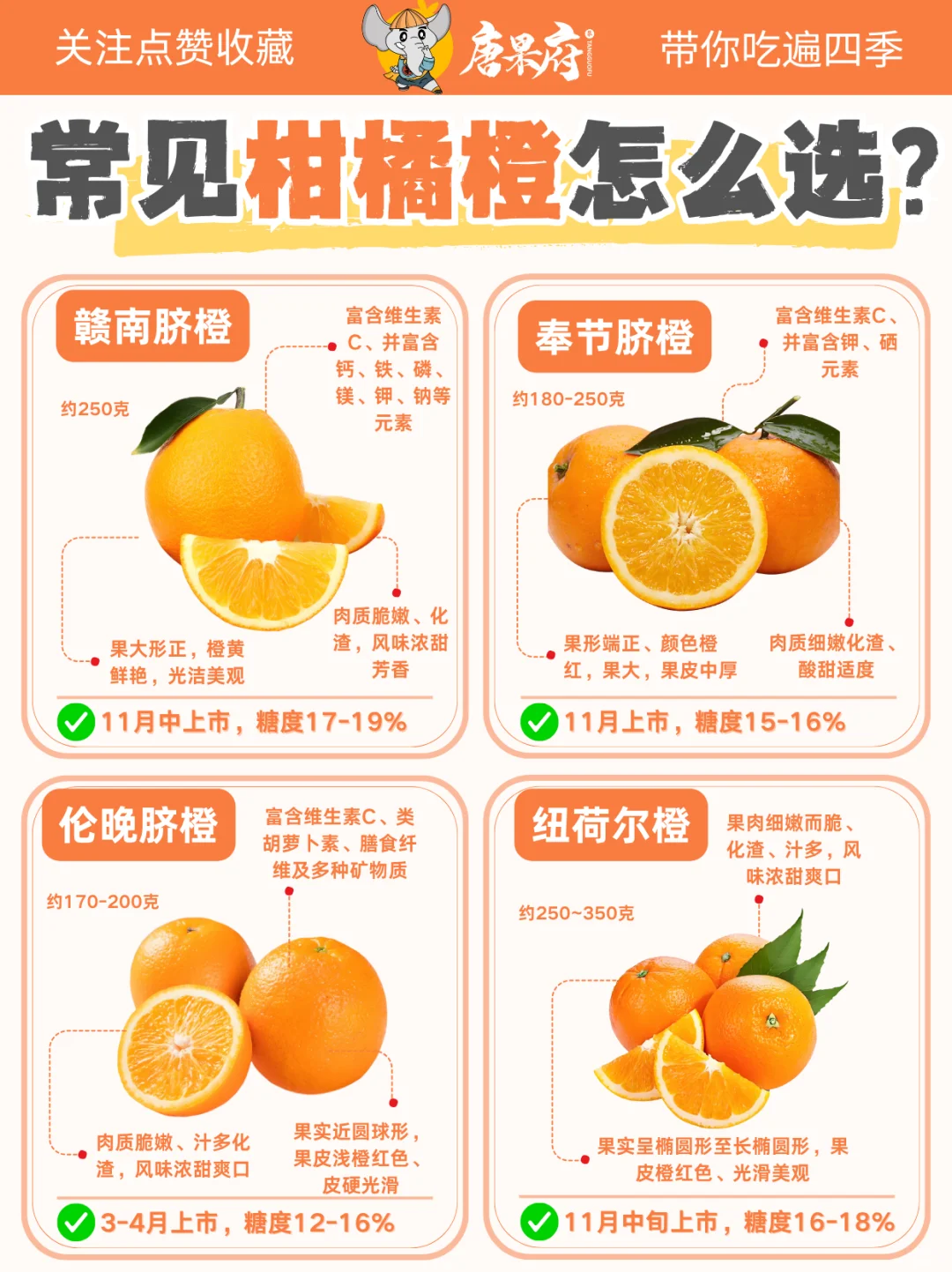 11月应季水果吃货地图?｜附柑橘挑选攻略