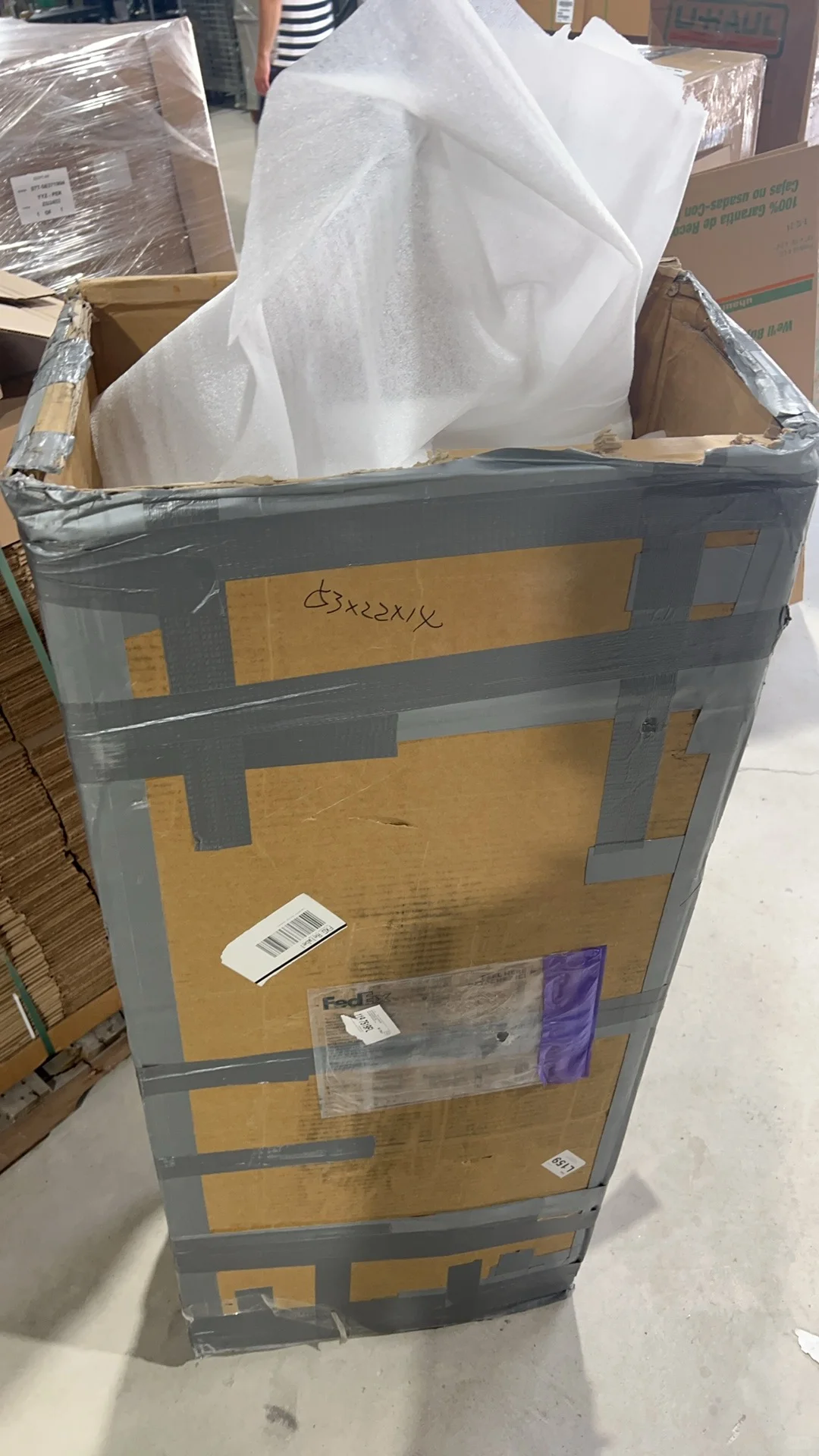 一个超大超重超长的排气管打包美国??