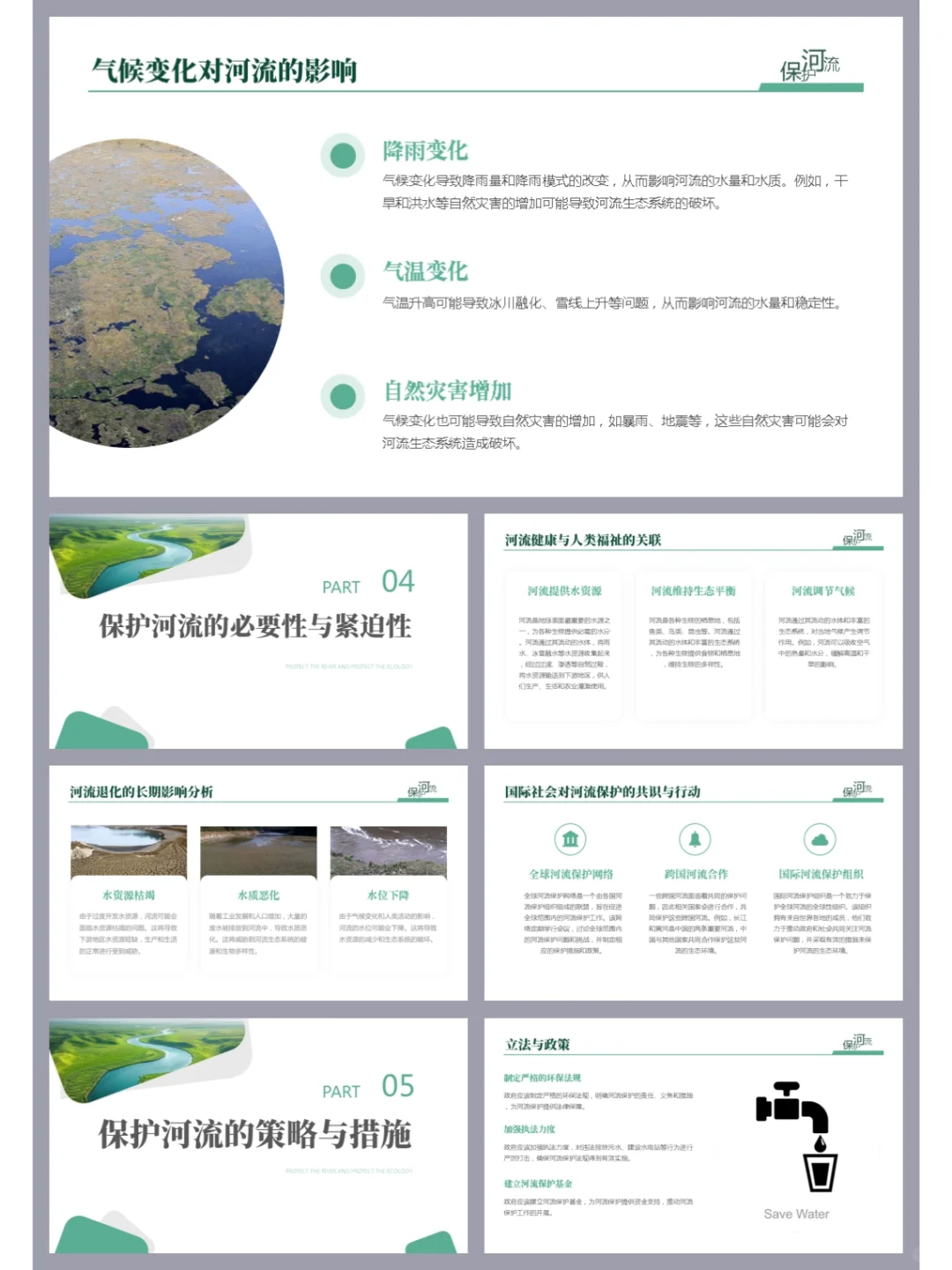 高品质ppt ▏保护河流文化宣传守护碧水清流