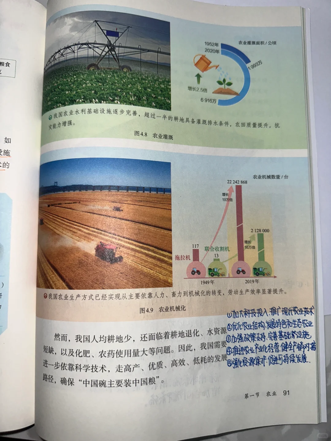新版八上地理4.1农业笔记