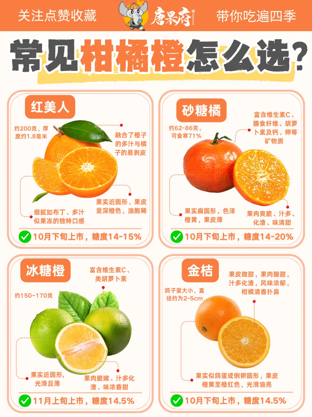 11月应季水果吃货地图?｜附柑橘挑选攻略
