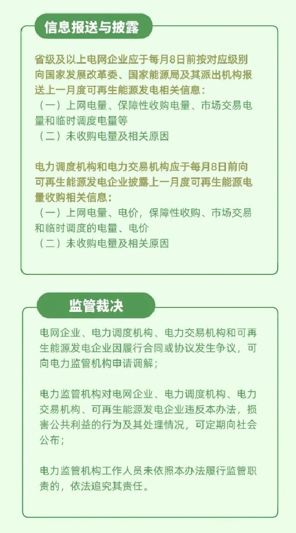 全额保障性收购可再生能源电量监管办法解读