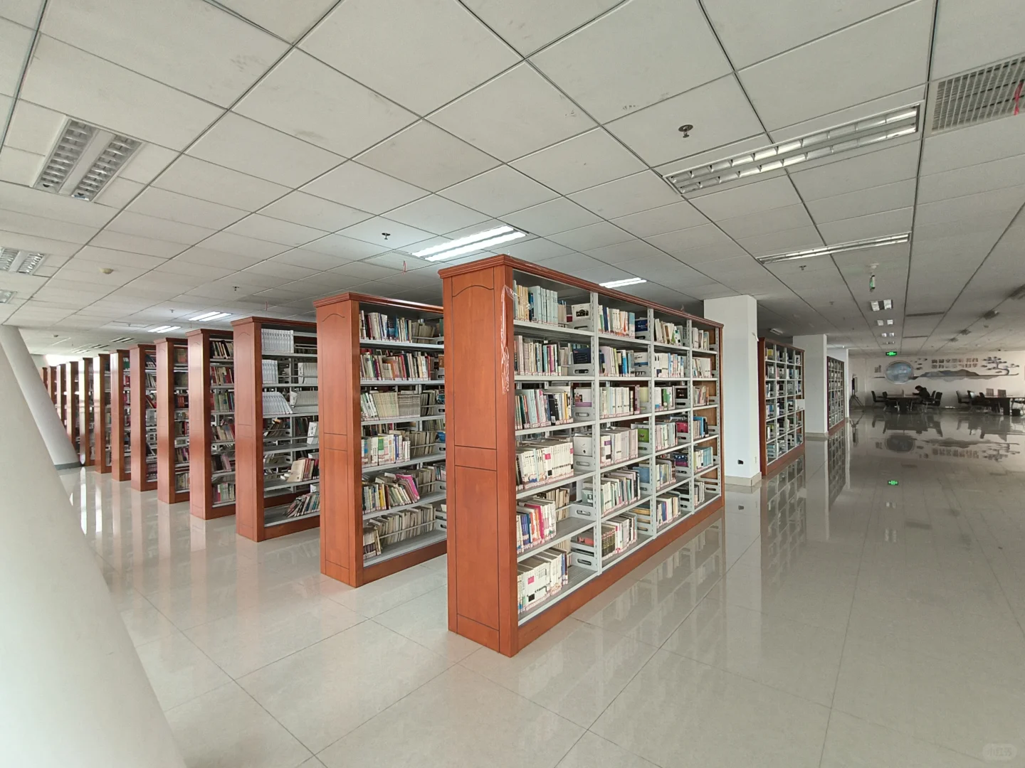 大专的图书馆里