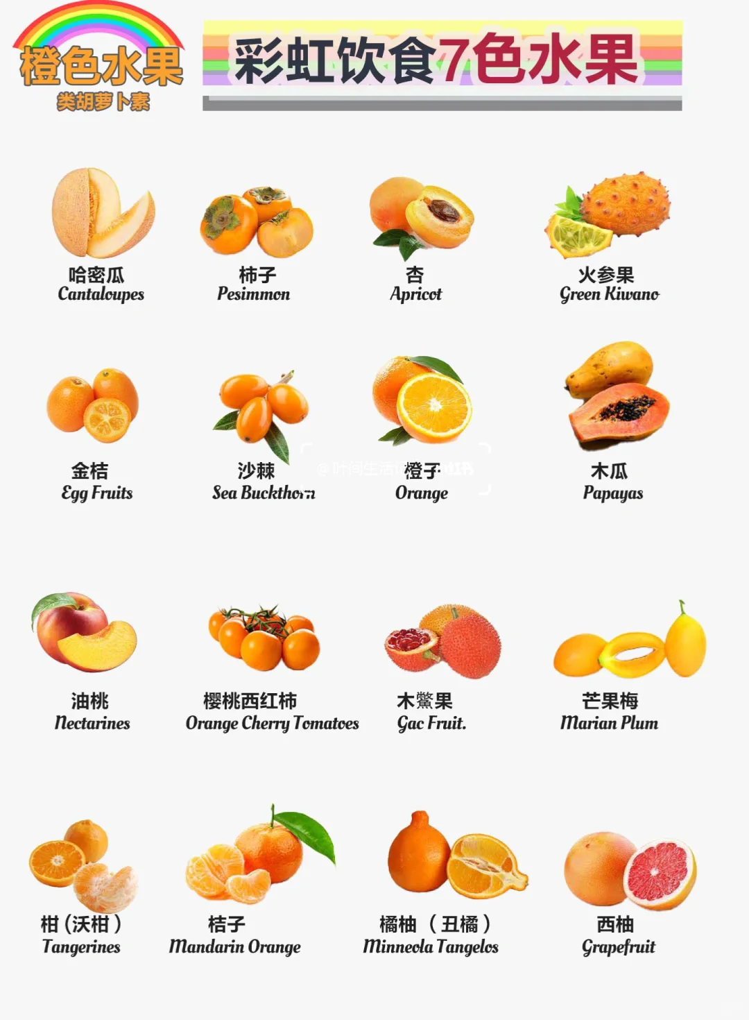 彩虹?饮食七色水果，营养搭配