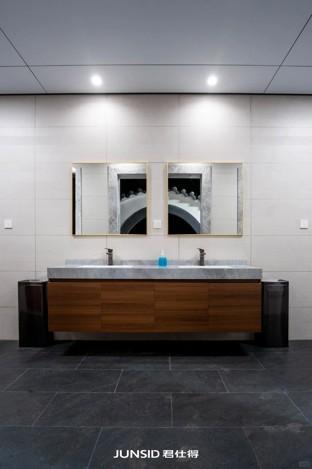 岩板双盆浴室柜丨乱纹免漆柜丨成都新都