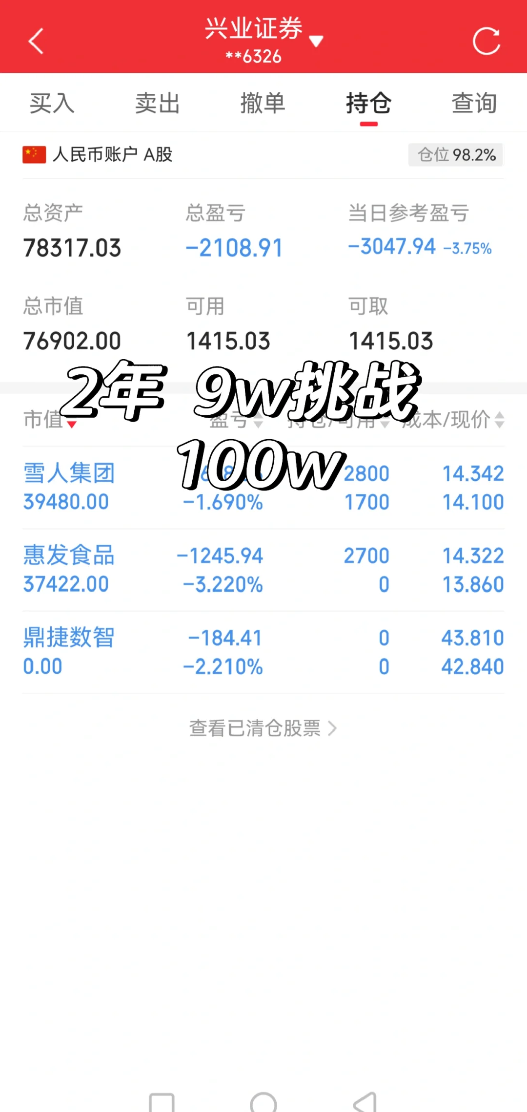 第24天 2年 9w挑战100w