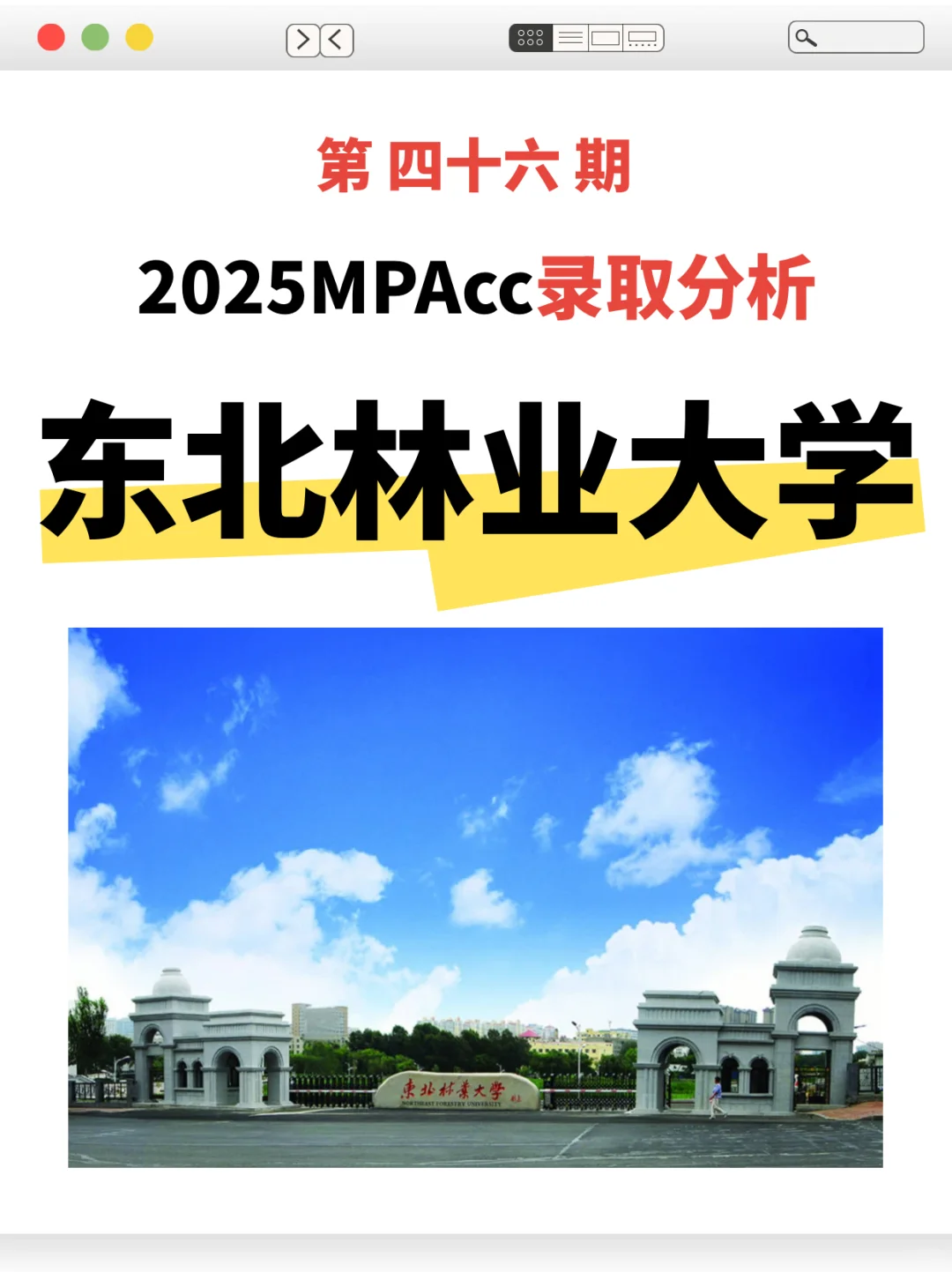 26择校｜2025东北林业大学MPAcc录取分析