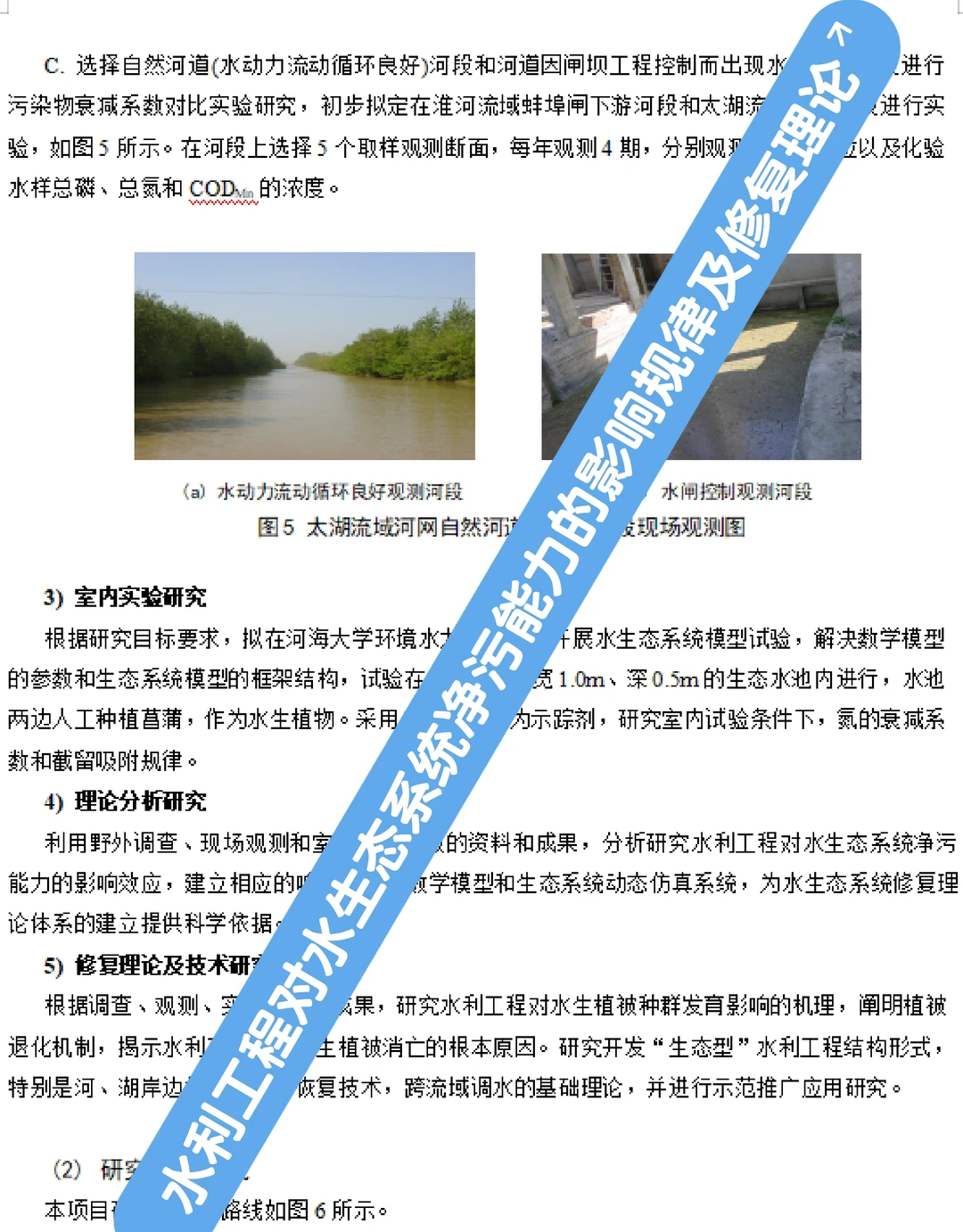 水利工程对水生态系统净污能力的影响规律及