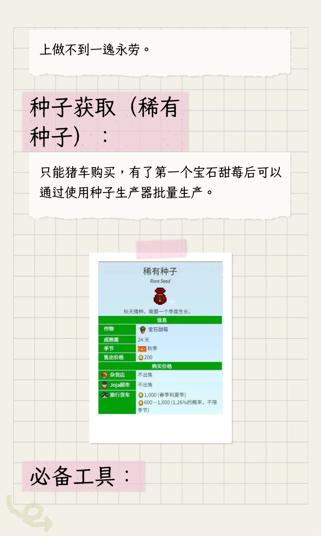 《星露谷物语》所有赚钱流派介绍整合（原版）