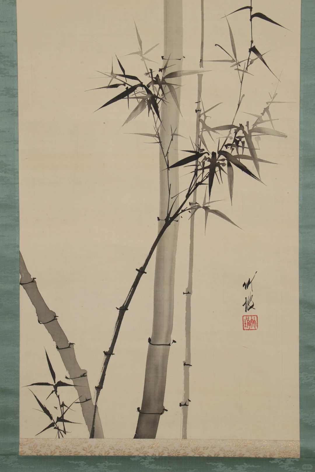 尾竹竹坡《月下竹》日本回流字画 手绘名家