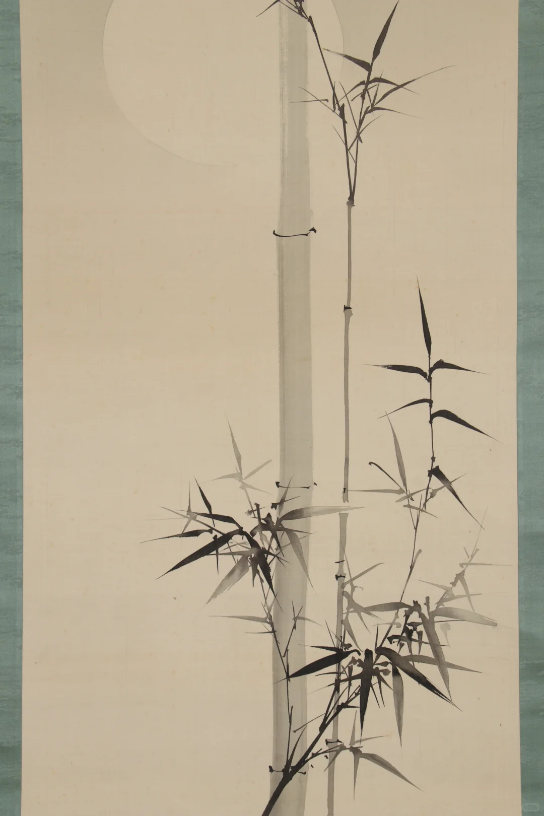 尾竹竹坡《月下竹》日本回流字画 手绘名家