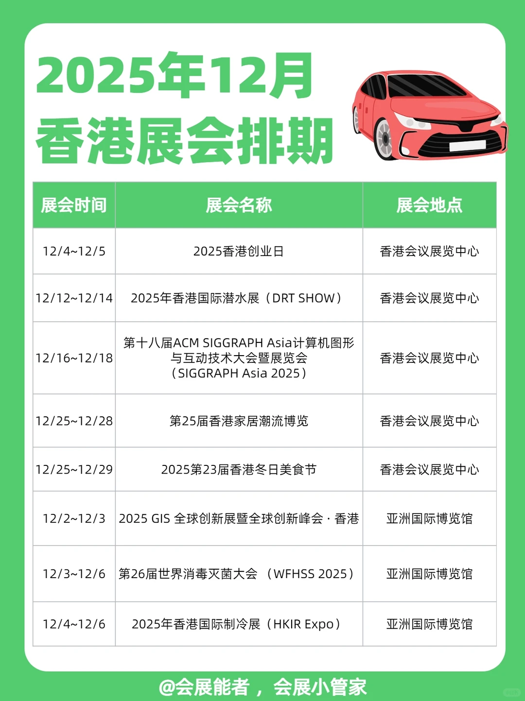 12月香港展会排期，精彩提前看！