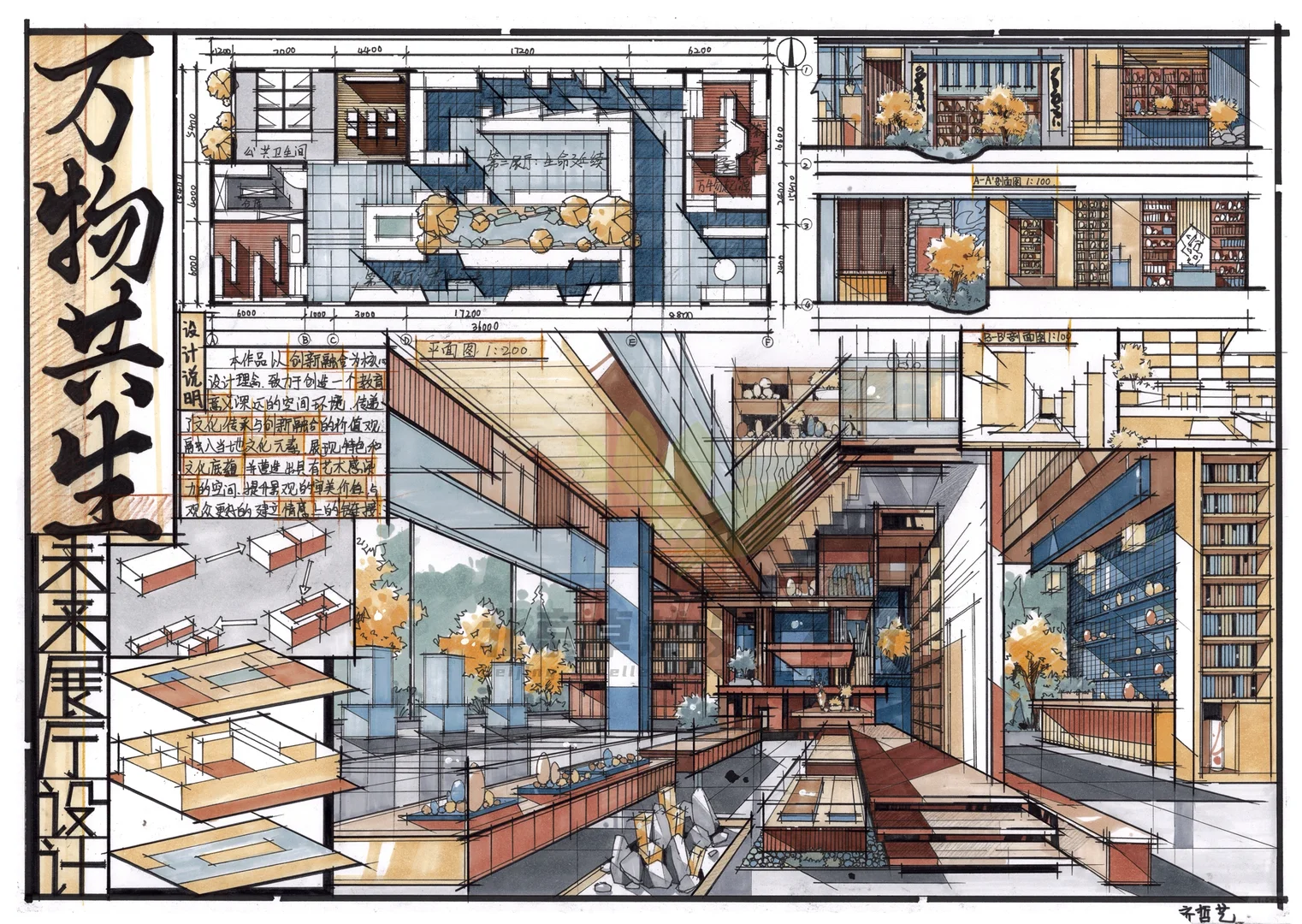 环艺考研高分作品——未来展厅设计???