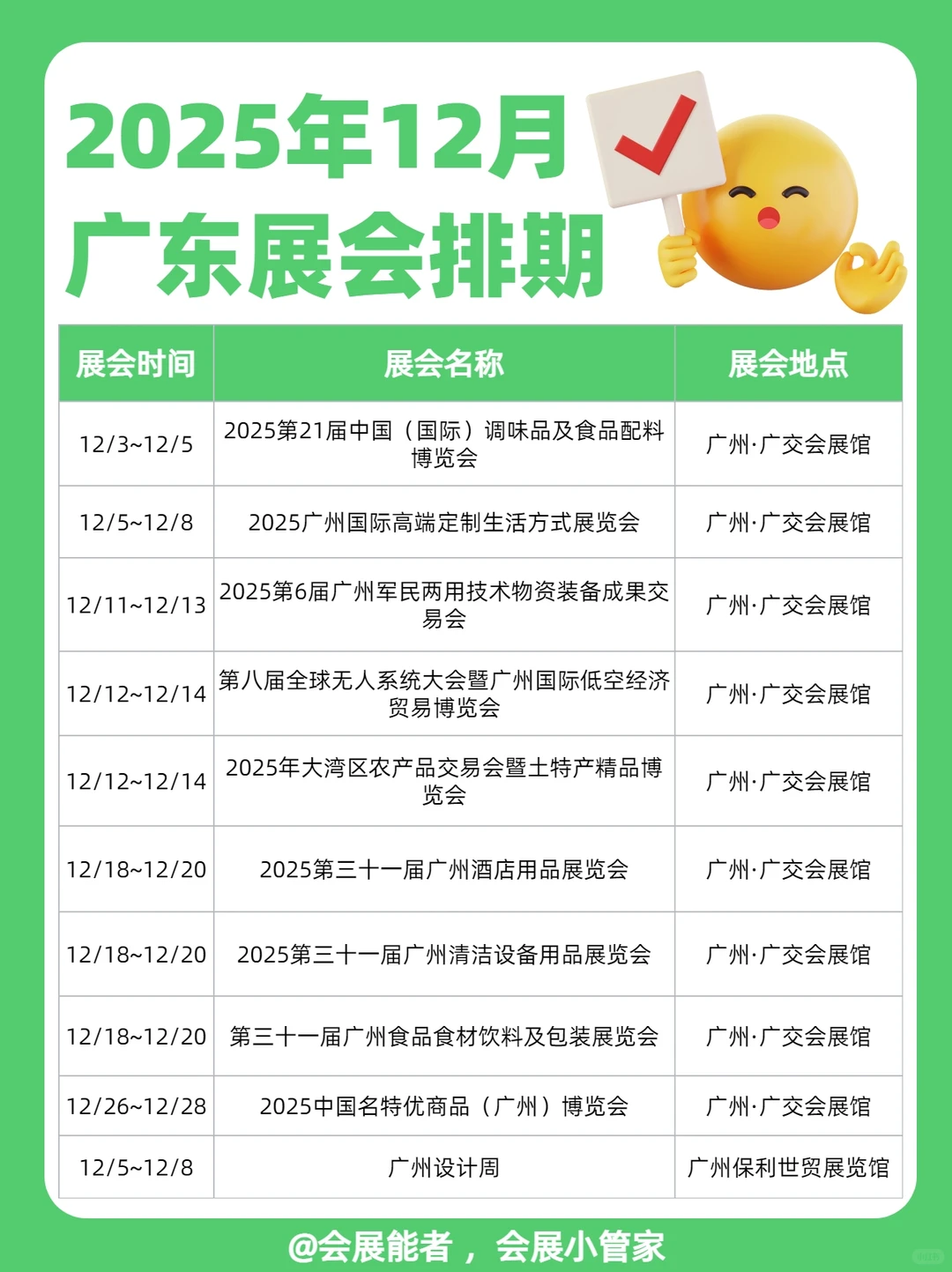 12月广东展会排期，精彩提前看！