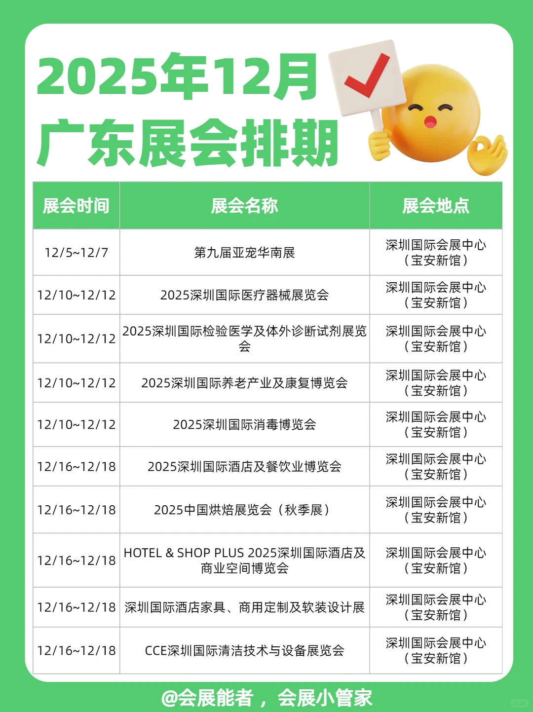 12月广东展会排期，精彩提前看！