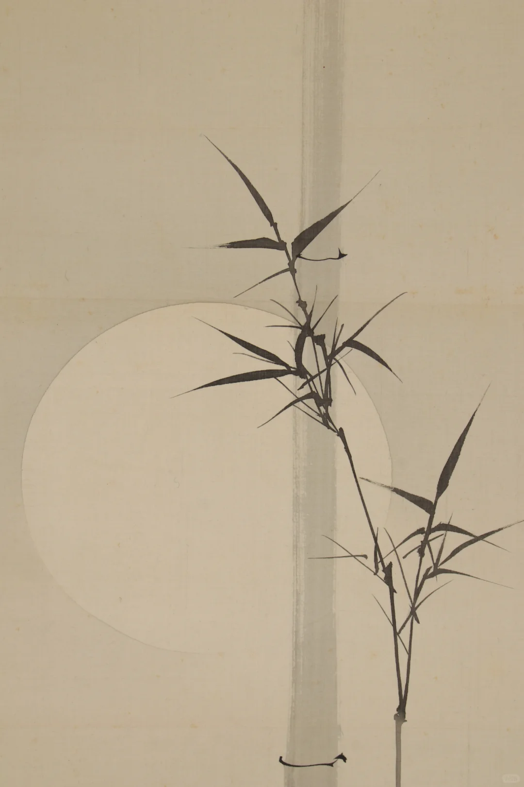 尾竹竹坡《月下竹》日本回流字画 手绘名家