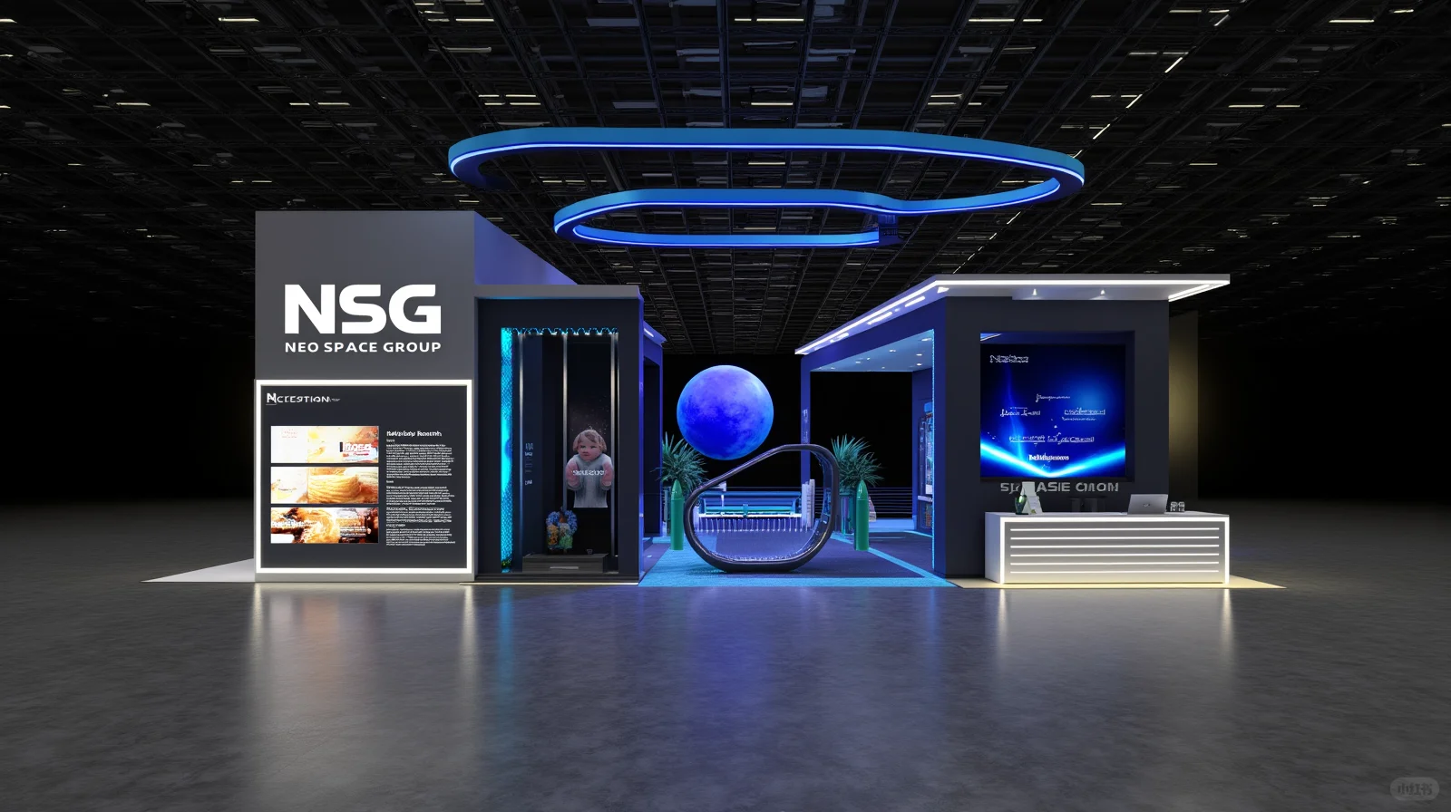 展台设计|科技风轻奢展台