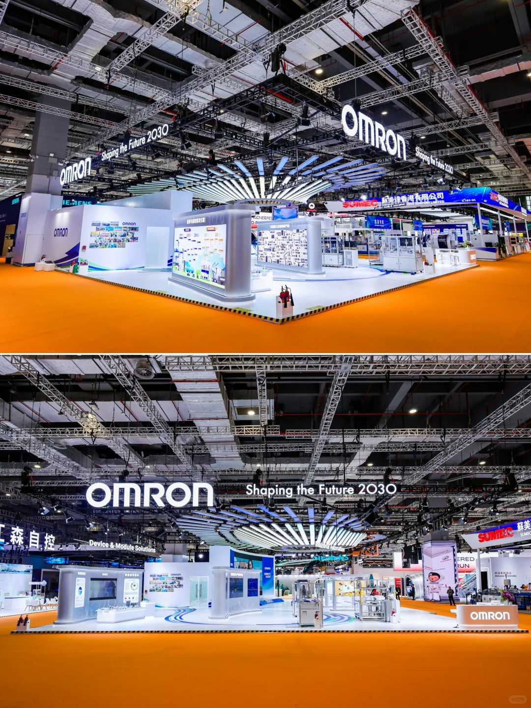 2025进博会展台设计搭建|欧姆龙展台案例