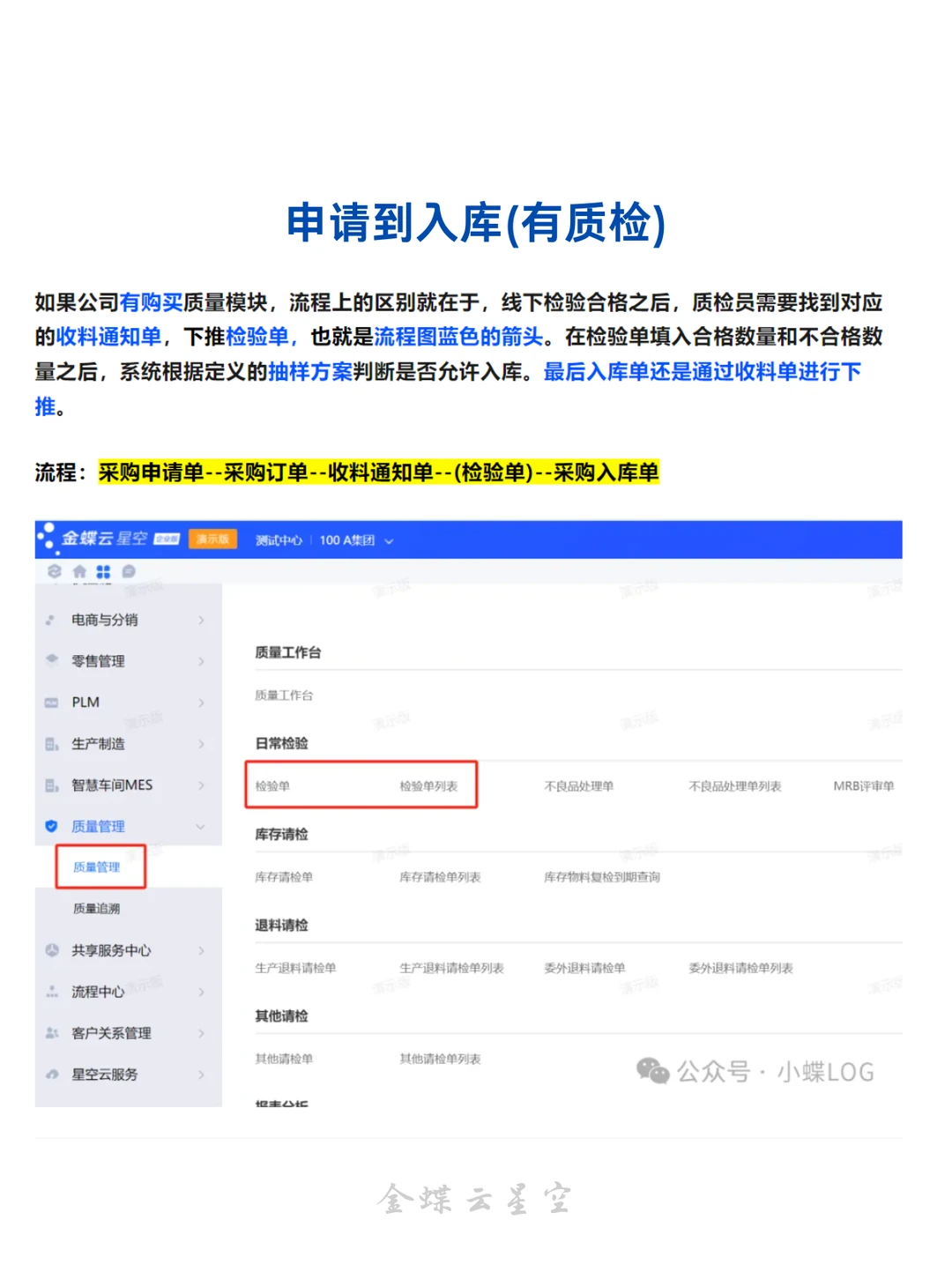 金蝶云星空标准采购流程