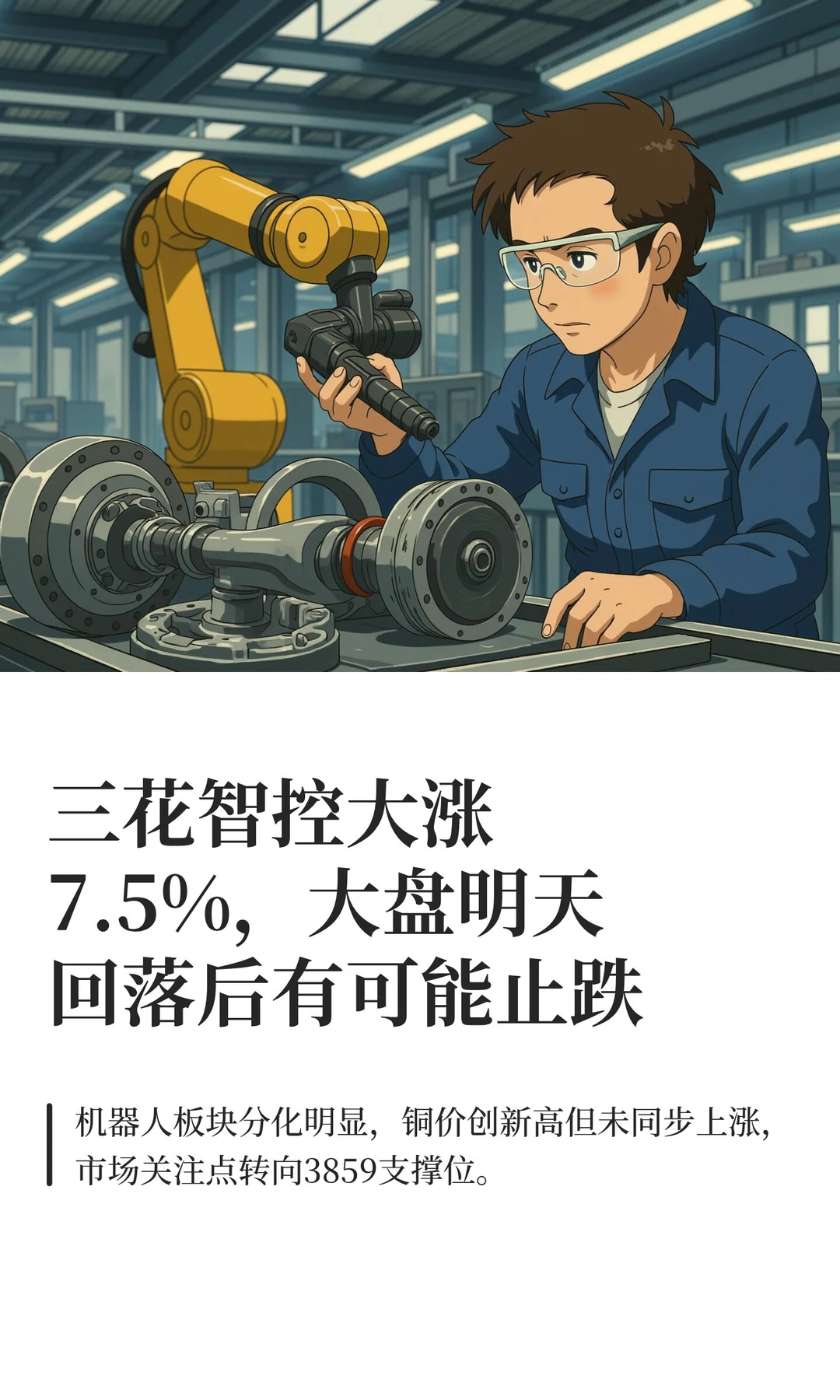 三花智控大涨7.5%，大盘明天回落后有可能止