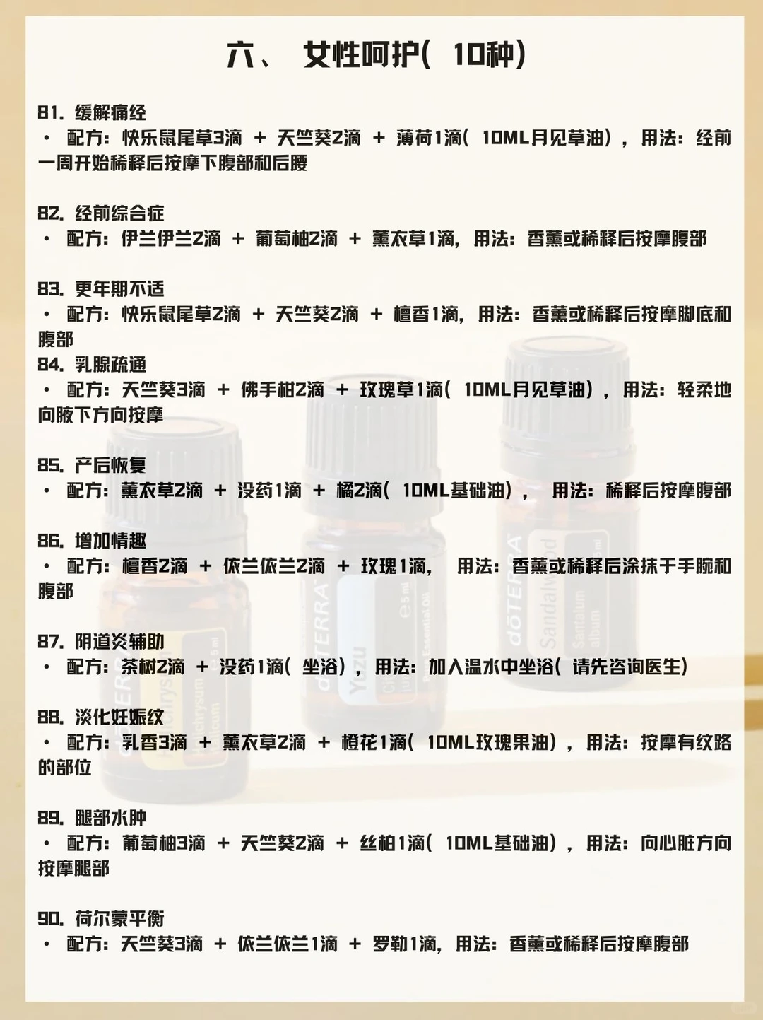 全网最细的精油配方汇总